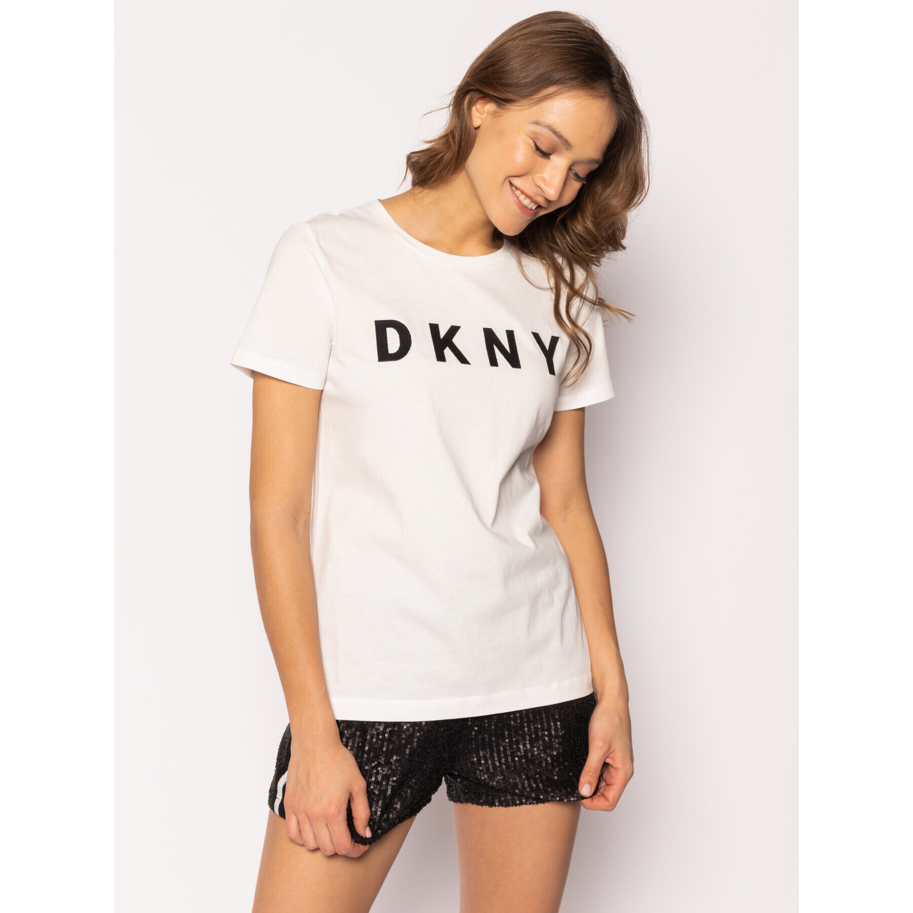 DKNY Тишърт W3276CNA Бял Regular Fit - Pepit.bg