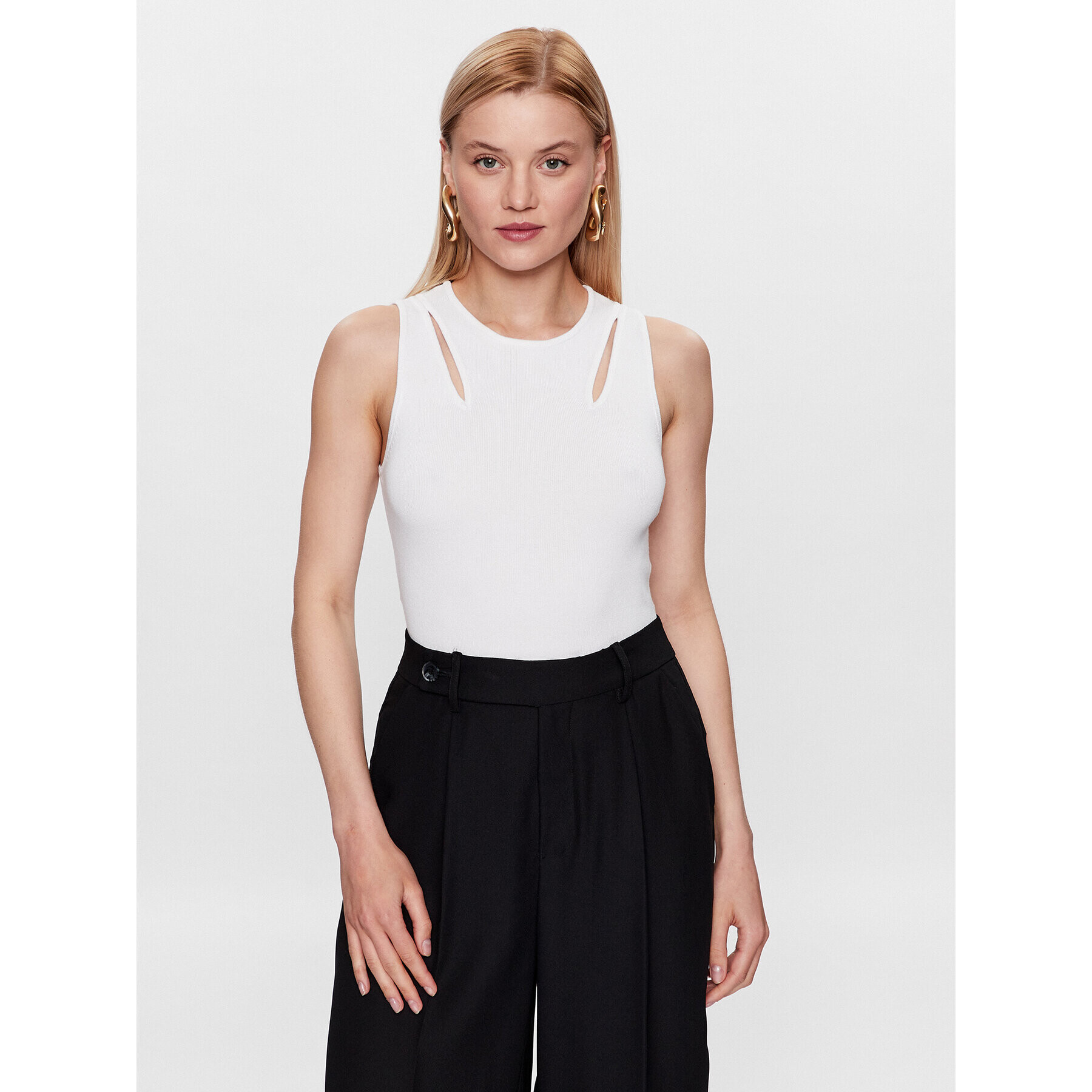 DKNY топ P3BSAH25 Бял Slim Fit - Pepit.bg