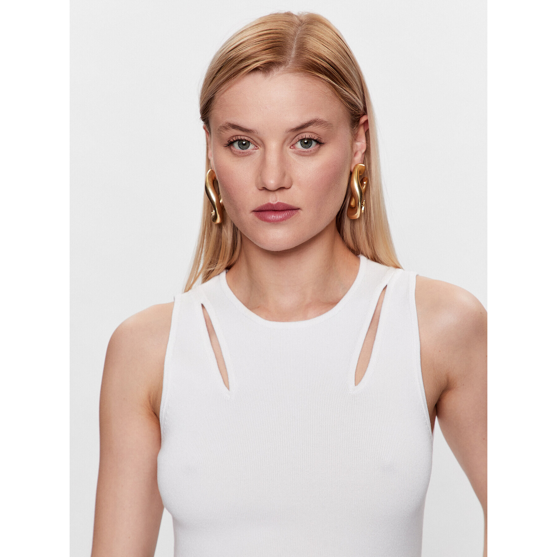 DKNY топ P3BSAH25 Бял Slim Fit - Pepit.bg