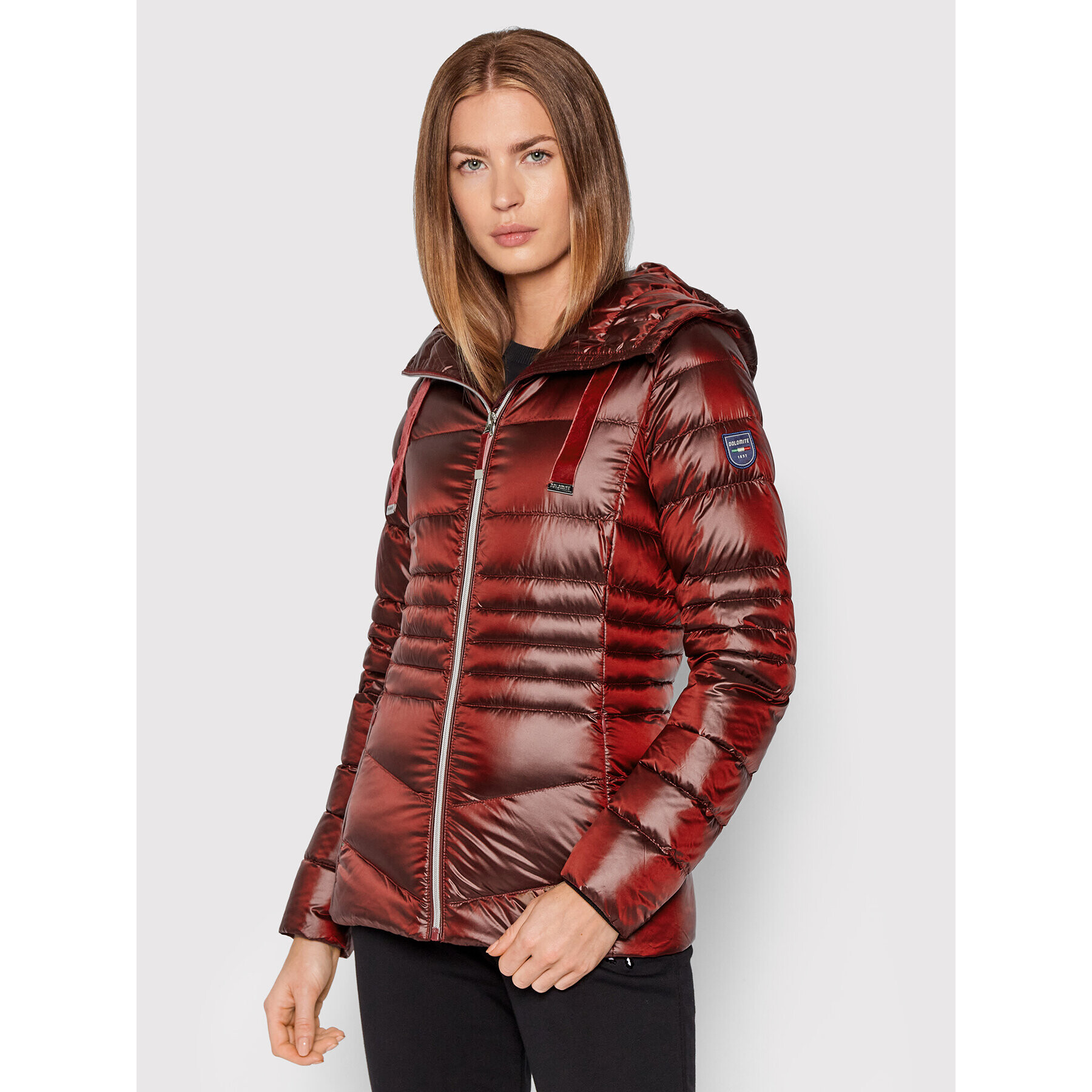 Dolomite Пухено яке Corvara 285528-1388 Бордо Regular Fit - Pepit.bg