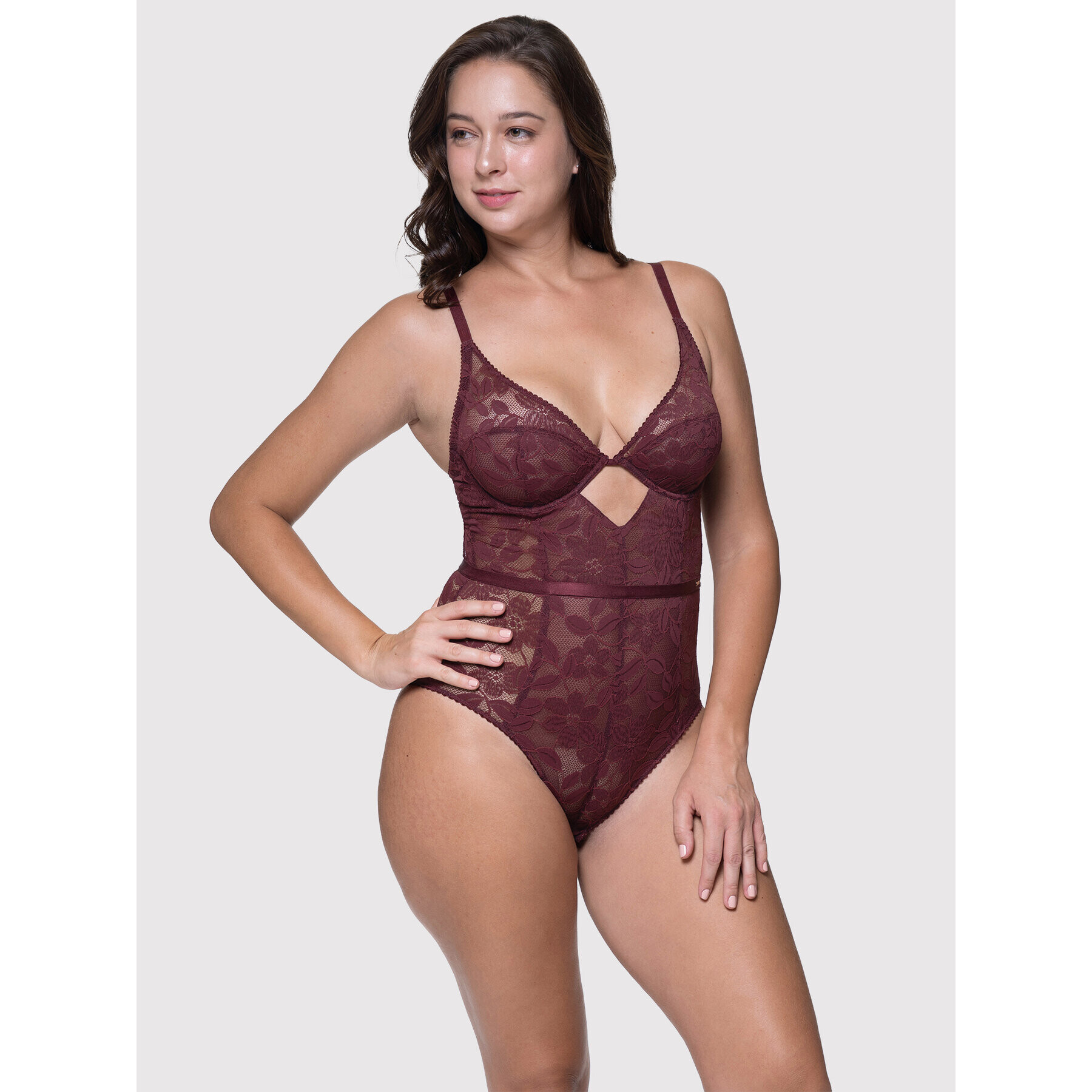 Dorina Боди Daphne D001578LA078 Бордо Slim Fit - Pepit.bg