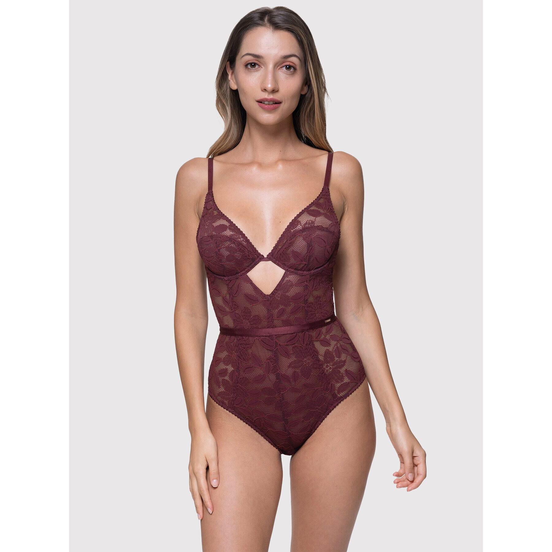 Dorina Боди Daphne D001578LA078 Бордо Slim Fit - Pepit.bg