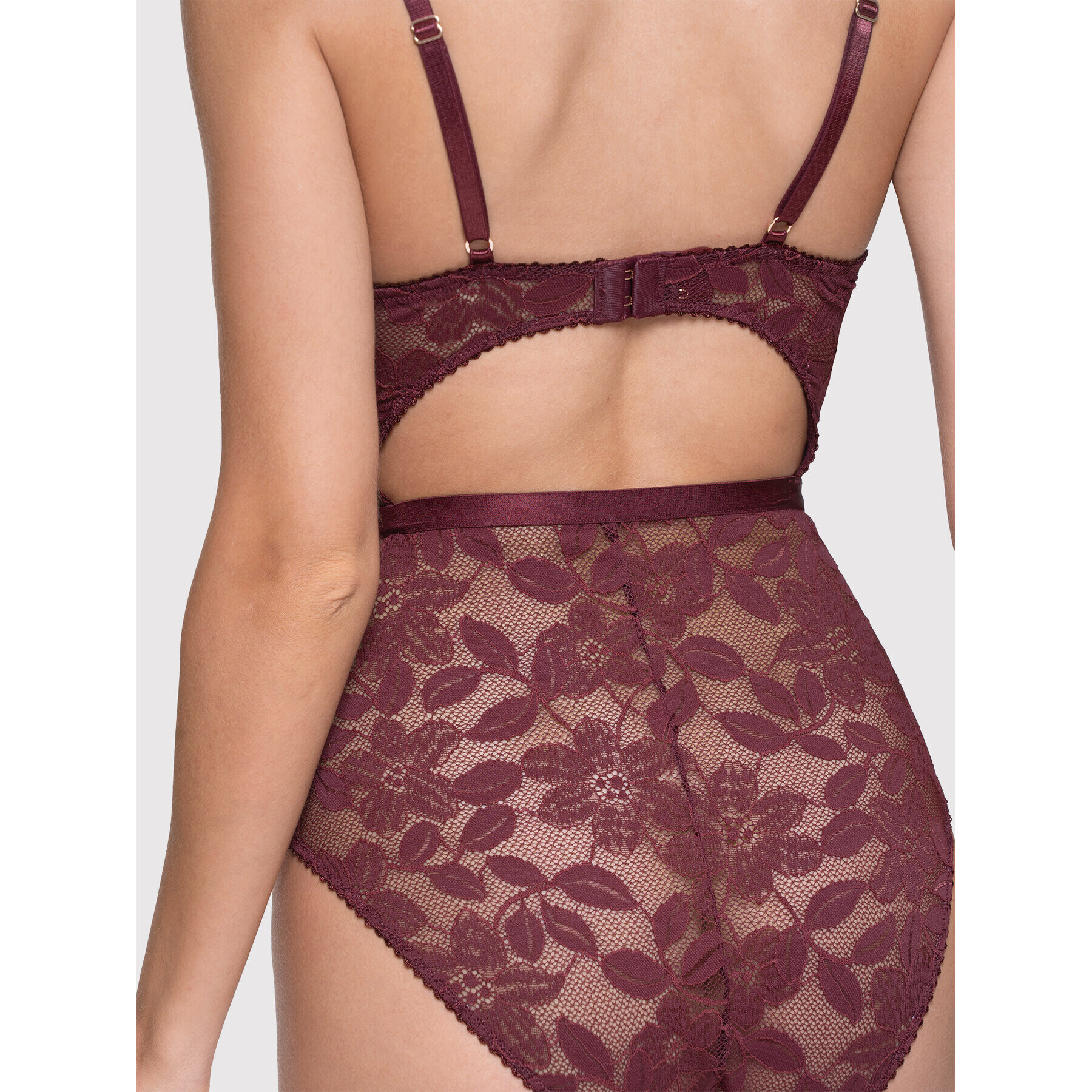 Dorina Боди Daphne D001578LA078 Бордо Slim Fit - Pepit.bg