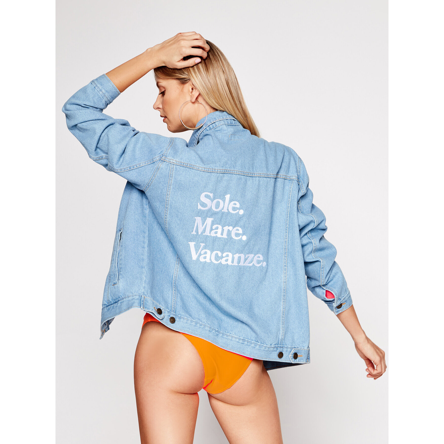 Drivemebikini Дънково яке Sole Mare Vacanze 2019-DRV-012_LB Син Oversize - Pepit.bg