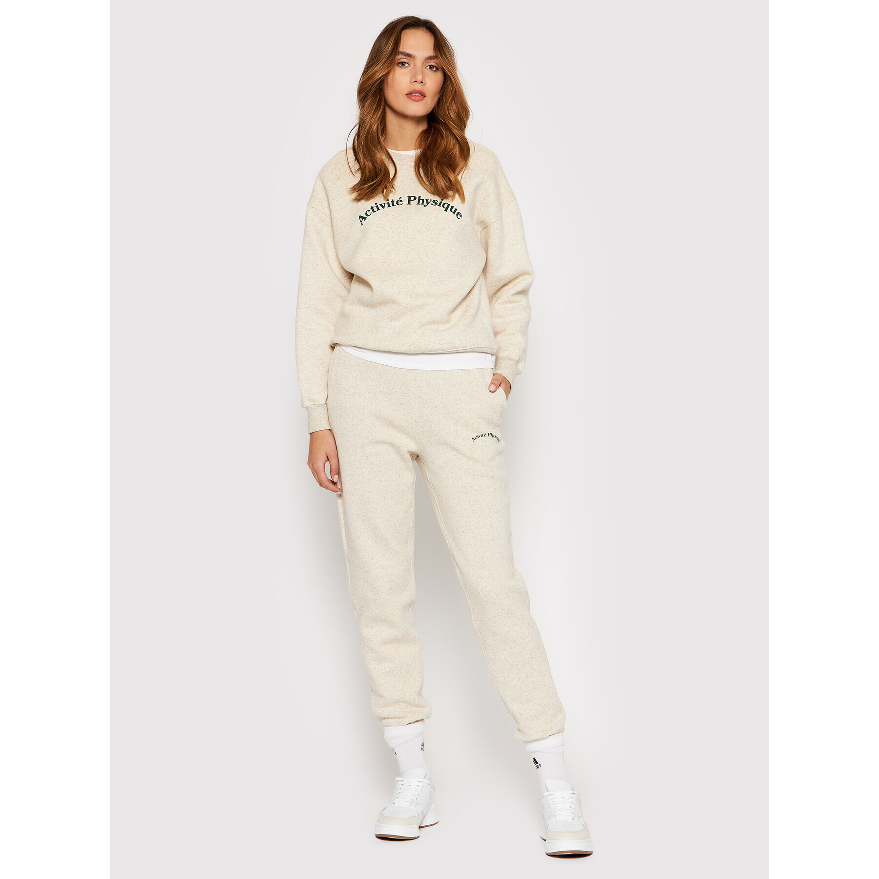 Drivemebikini Суитшърт 2021-DRV-092_ECH Бежов Relaxed Fit - Pepit.bg