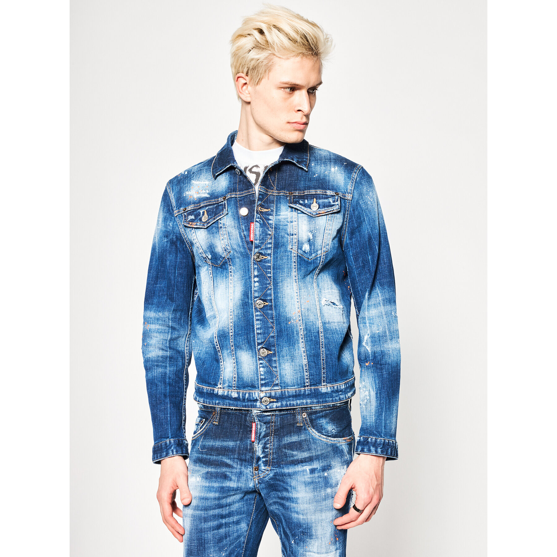 Dsquared2 Дънково яке Macchia Dan Denim S74AM1027.S30342 Тъмносин Regular Fit - Pepit.bg