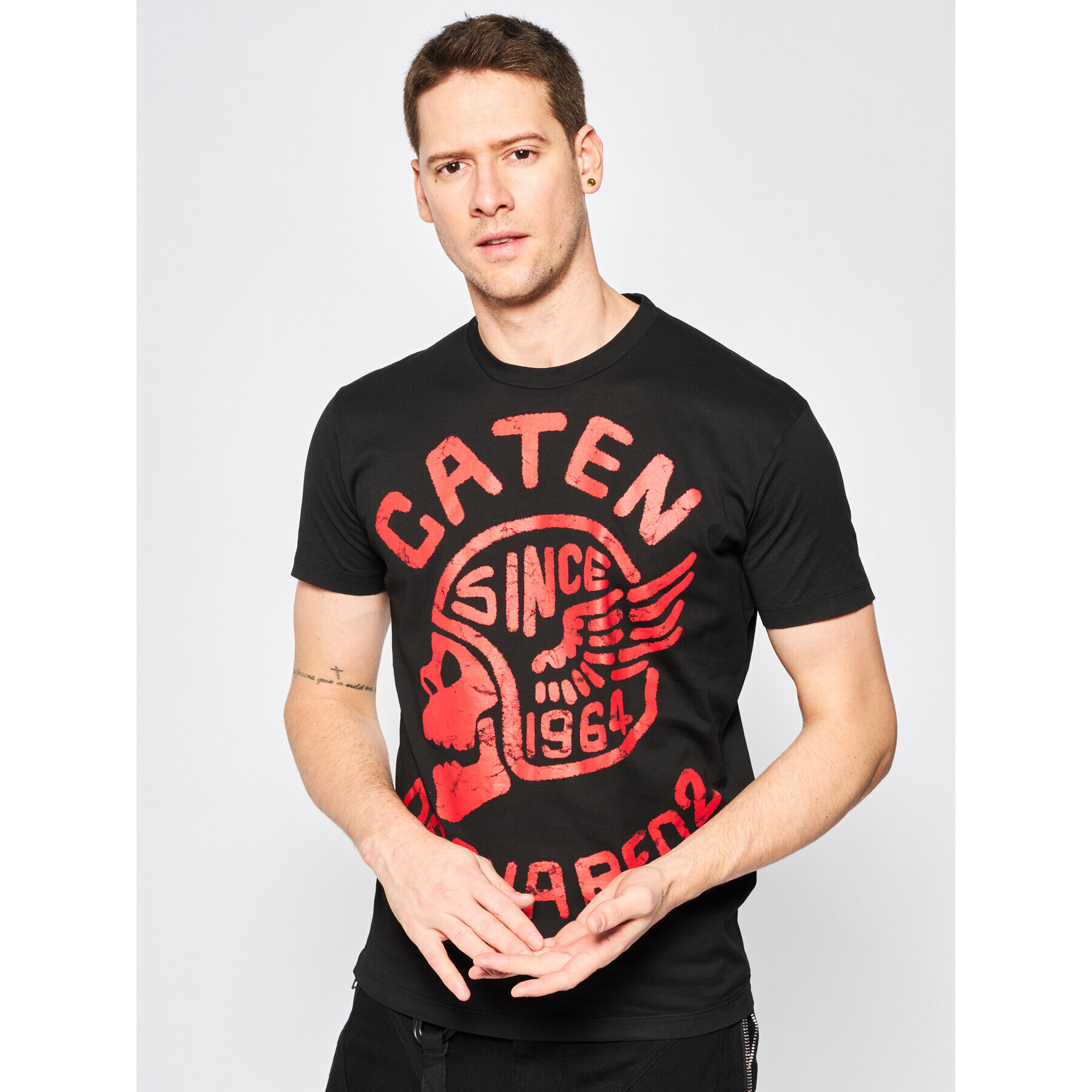 Dsquared2 Тишърт Caten Skull S74GD0637 Черен Regular Fit - Pepit.bg