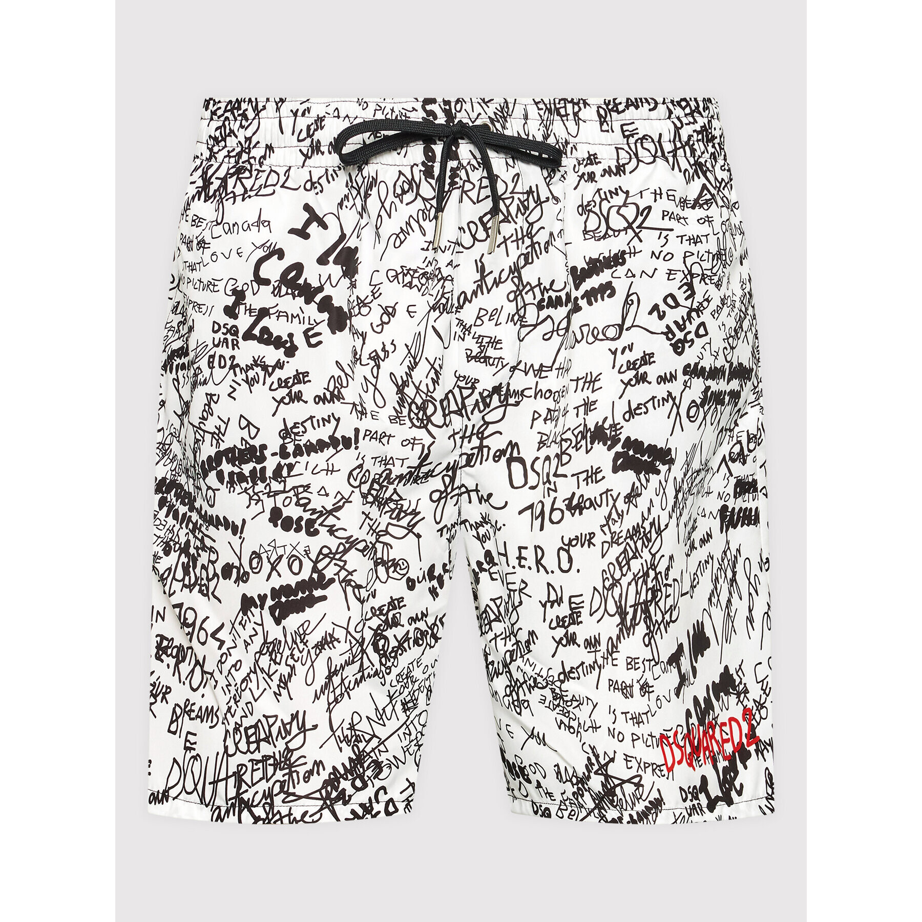 Dsquared2 Underwear Плувни шорти Scribbles Midi D7B544190 Бял Regular Fit - Pepit.bg