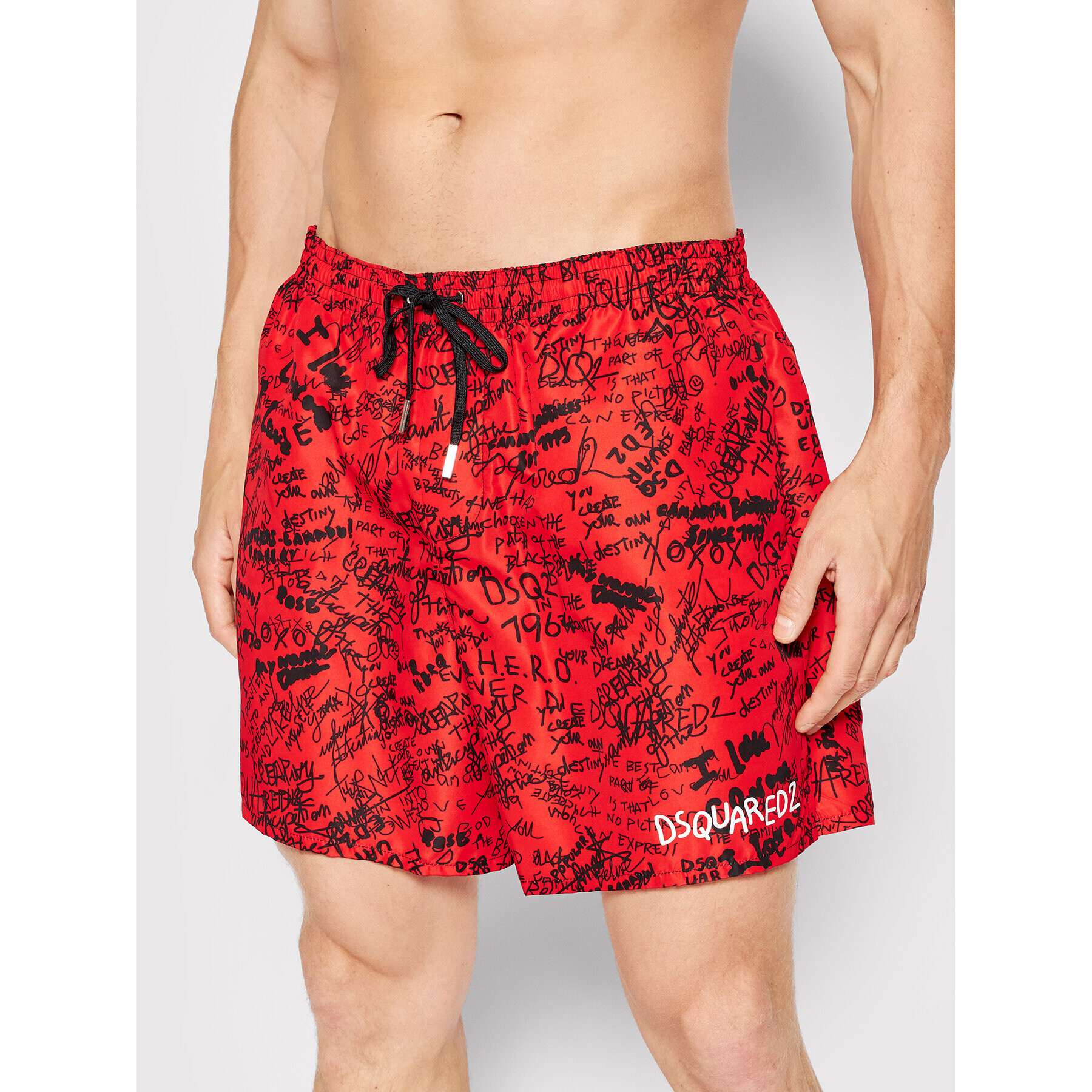 Dsquared2 Underwear Плувни шорти Scribbles Midi D7B544190 Червен Regular Fit - Pepit.bg