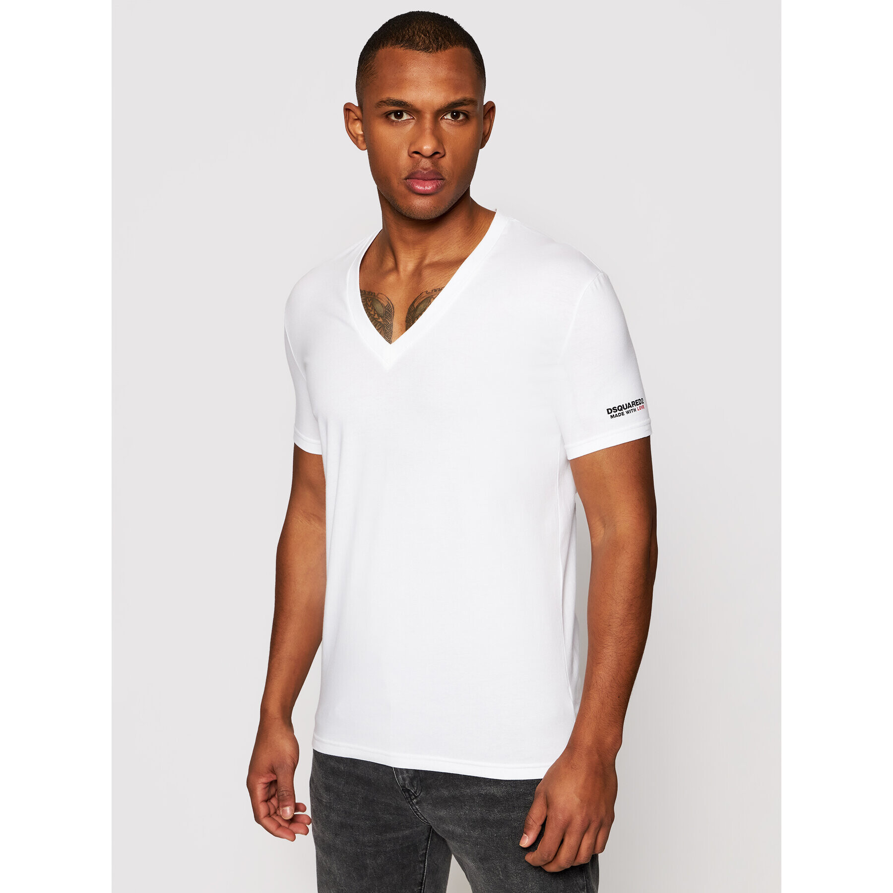 Dsquared2 Underwear Тишърт D9M453520.10013 Бял Slim Fit - Pepit.bg