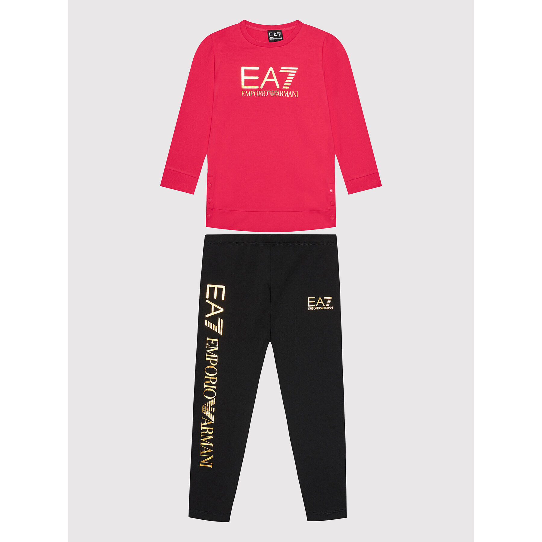 EA7 Emporio Armani Комплект суитшърт и клин 6KFV51 FJ31Z 24BD Розов Regular Fit - Pepit.bg