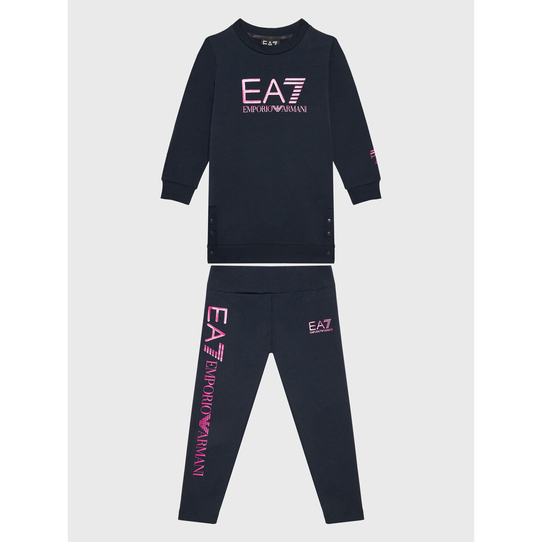 EA7 Emporio Armani Комплект суитшърт и клин 6LFV02 FJ5FZ 1554 Тъмносин Regular Fit - Pepit.bg