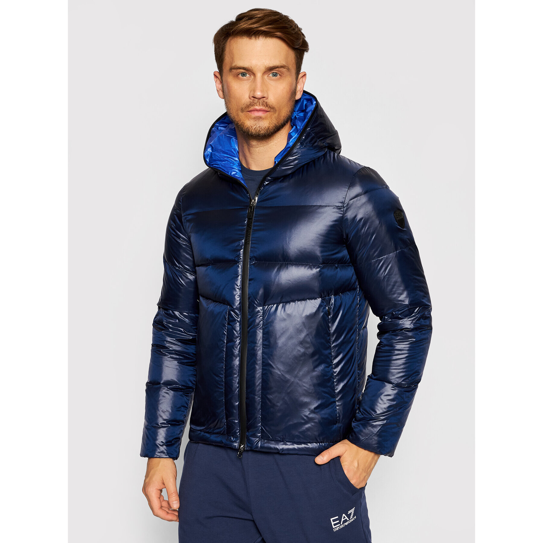 EA7 Emporio Armani Пухено яке 6KPB15 PN2MZ 1554 Тъмносин Regular Fit - Pepit.bg