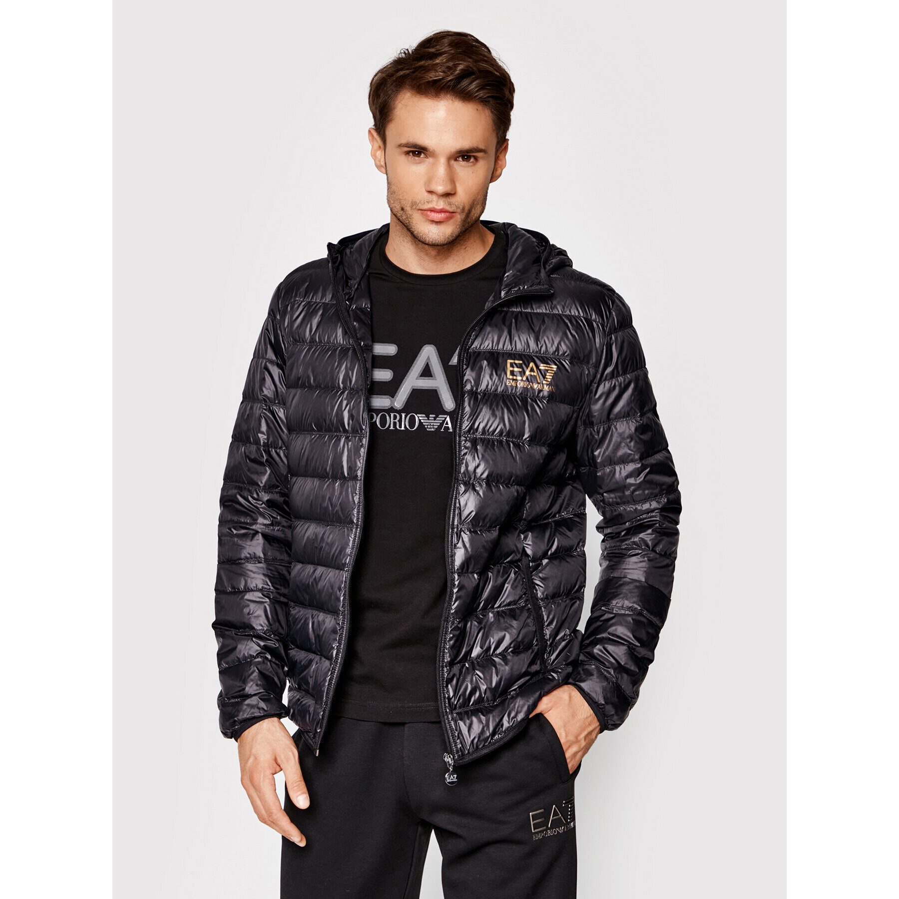 EA7 Emporio Armani Пухено яке 8NPB02 PN29Z 0208 Черен Regular Fit - Pepit.bg