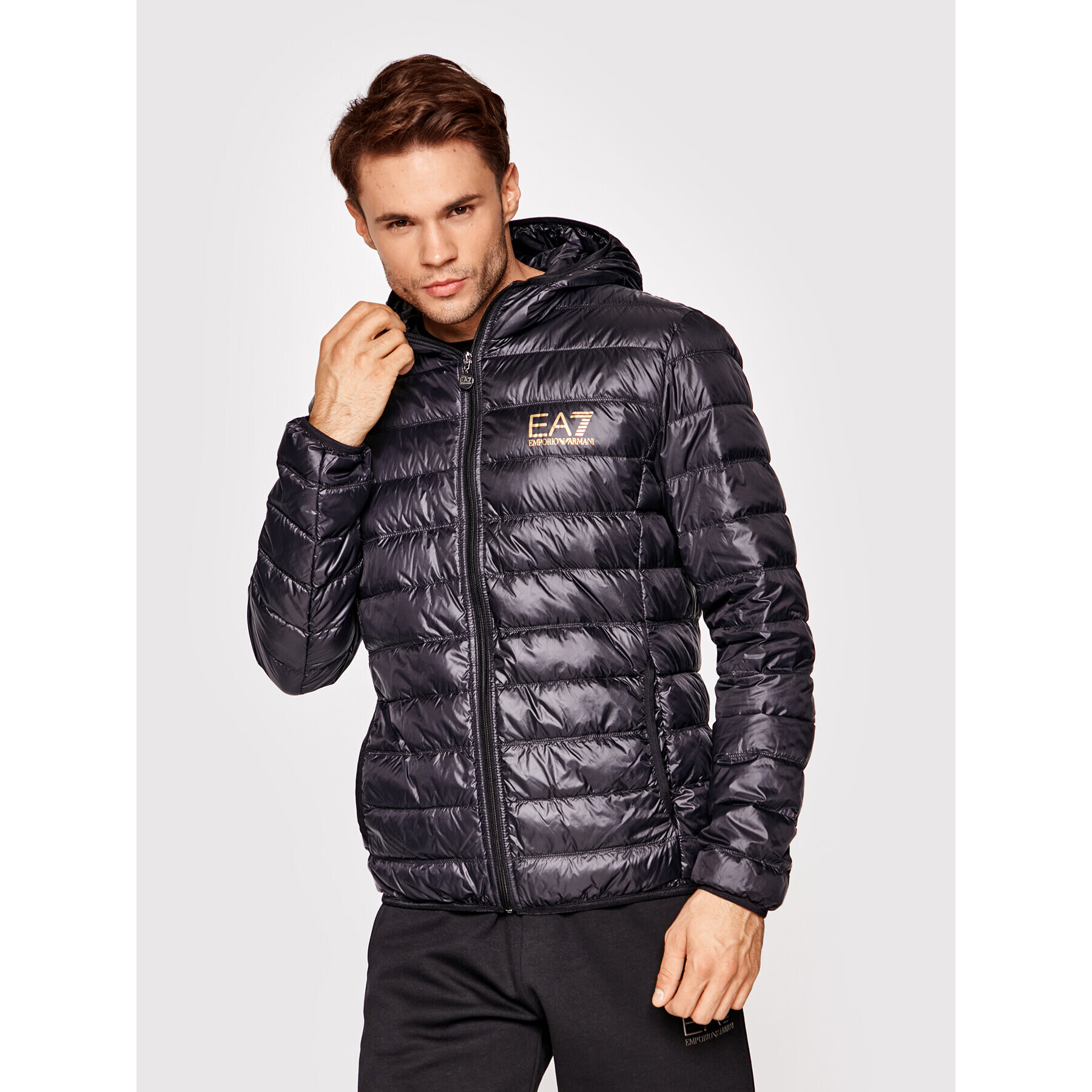 EA7 Emporio Armani Пухено яке 8NPB02 PN29Z 0208 Черен Regular Fit - Pepit.bg