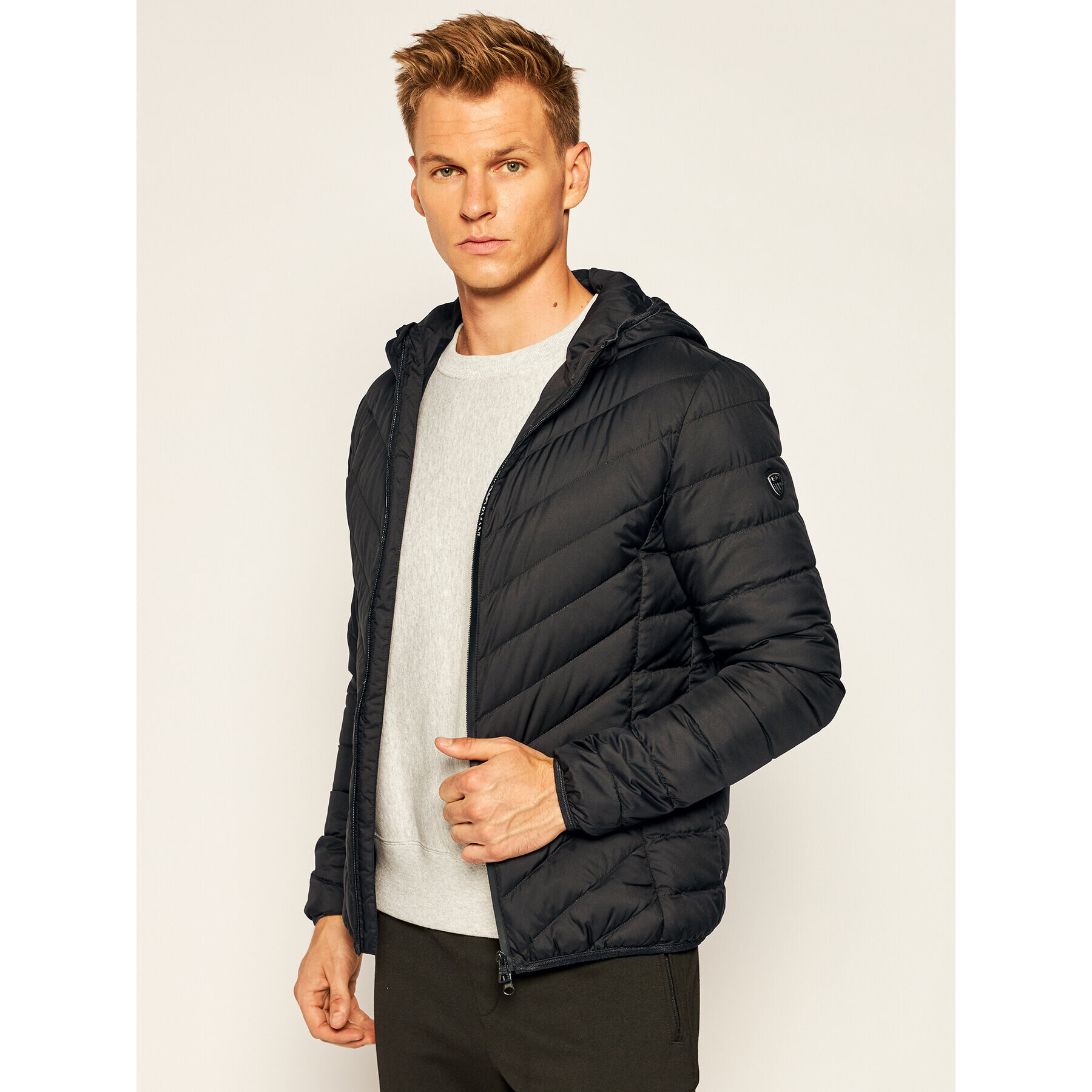 EA7 Emporio Armani Пухено яке 8NPB07 PNE1Z 1200 Черен Regular Fit - Pepit.bg