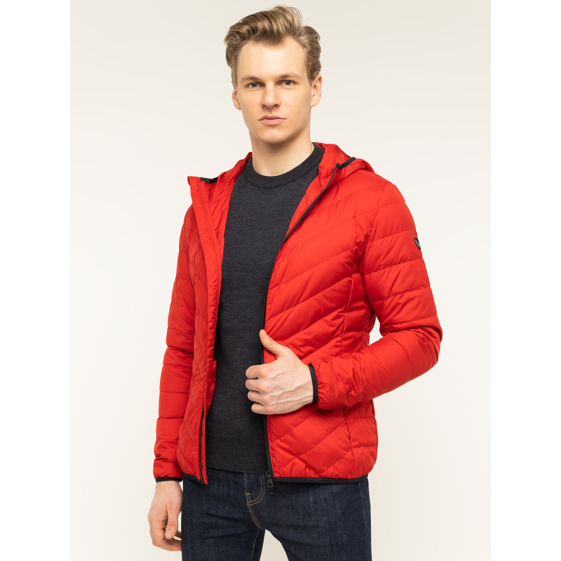 EA7 Emporio Armani Пухено яке 8NPB07 PNE1Z 1450 Червен Regular Fit - Pepit.bg