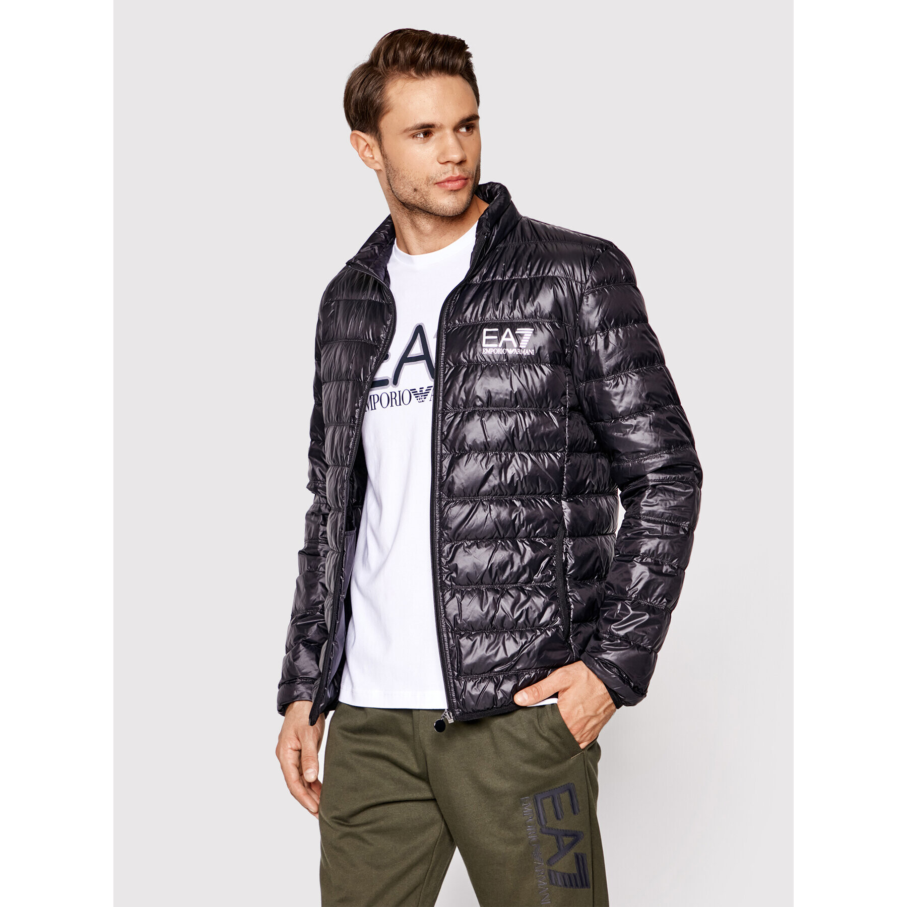 EA7 Emporio Armani Пухено яке 8NPB01 PN29Z 1200 Черен Regular Fit - Pepit.bg