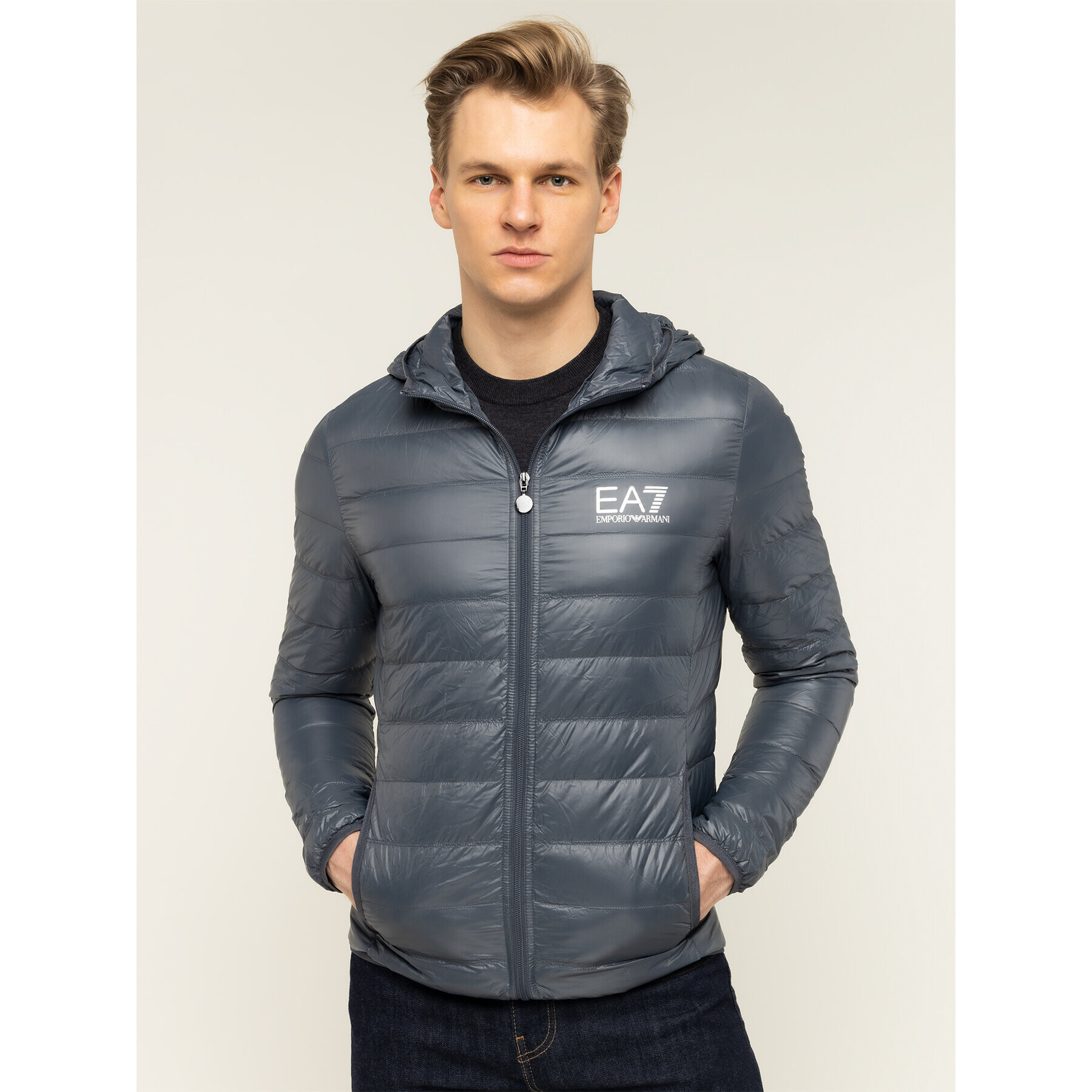 EA7 Emporio Armani Пухено яке 8NPB02 PN29Z 1977 Сив Regular Fit - Pepit.bg