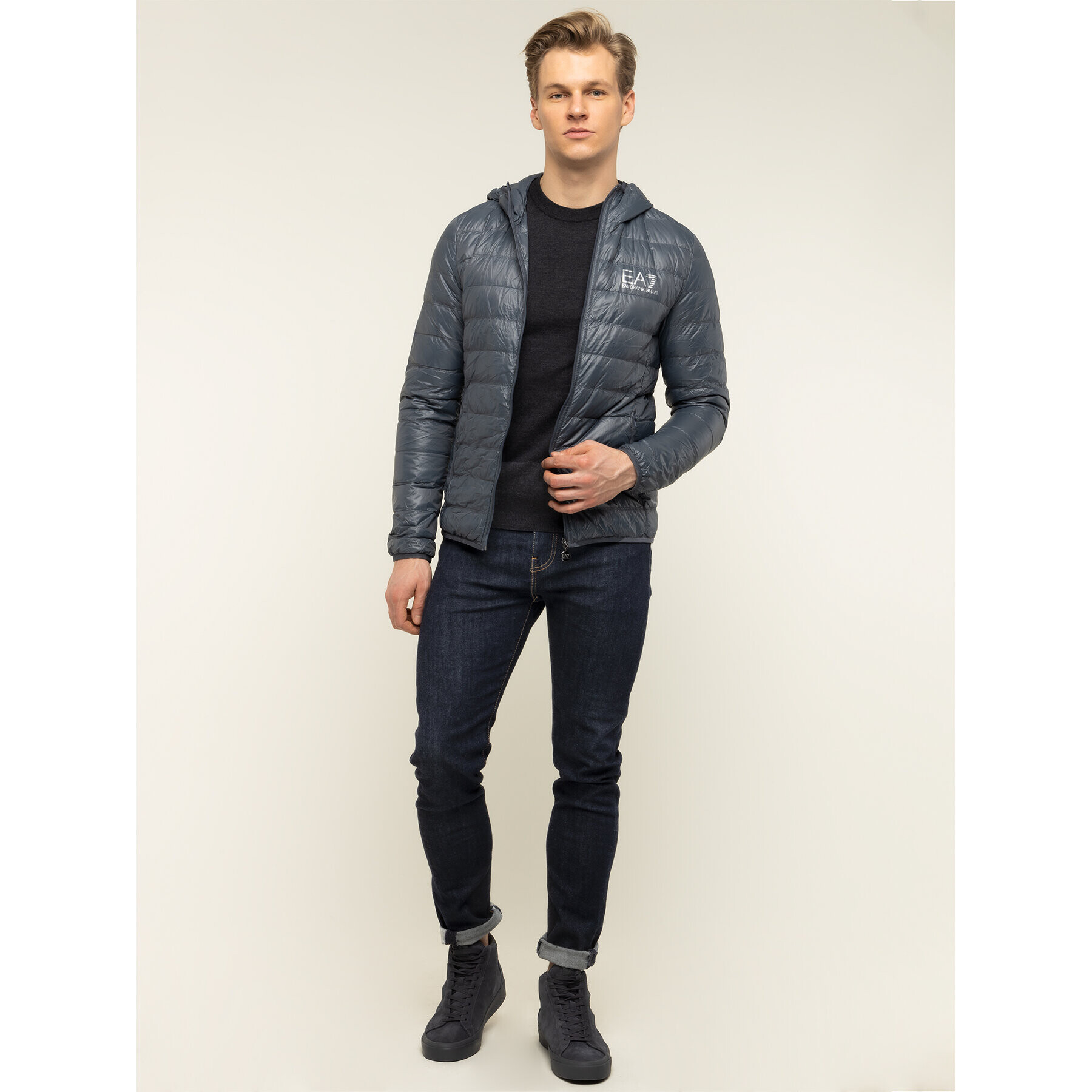 EA7 Emporio Armani Пухено яке 8NPB02 PN29Z 1977 Сив Regular Fit - Pepit.bg