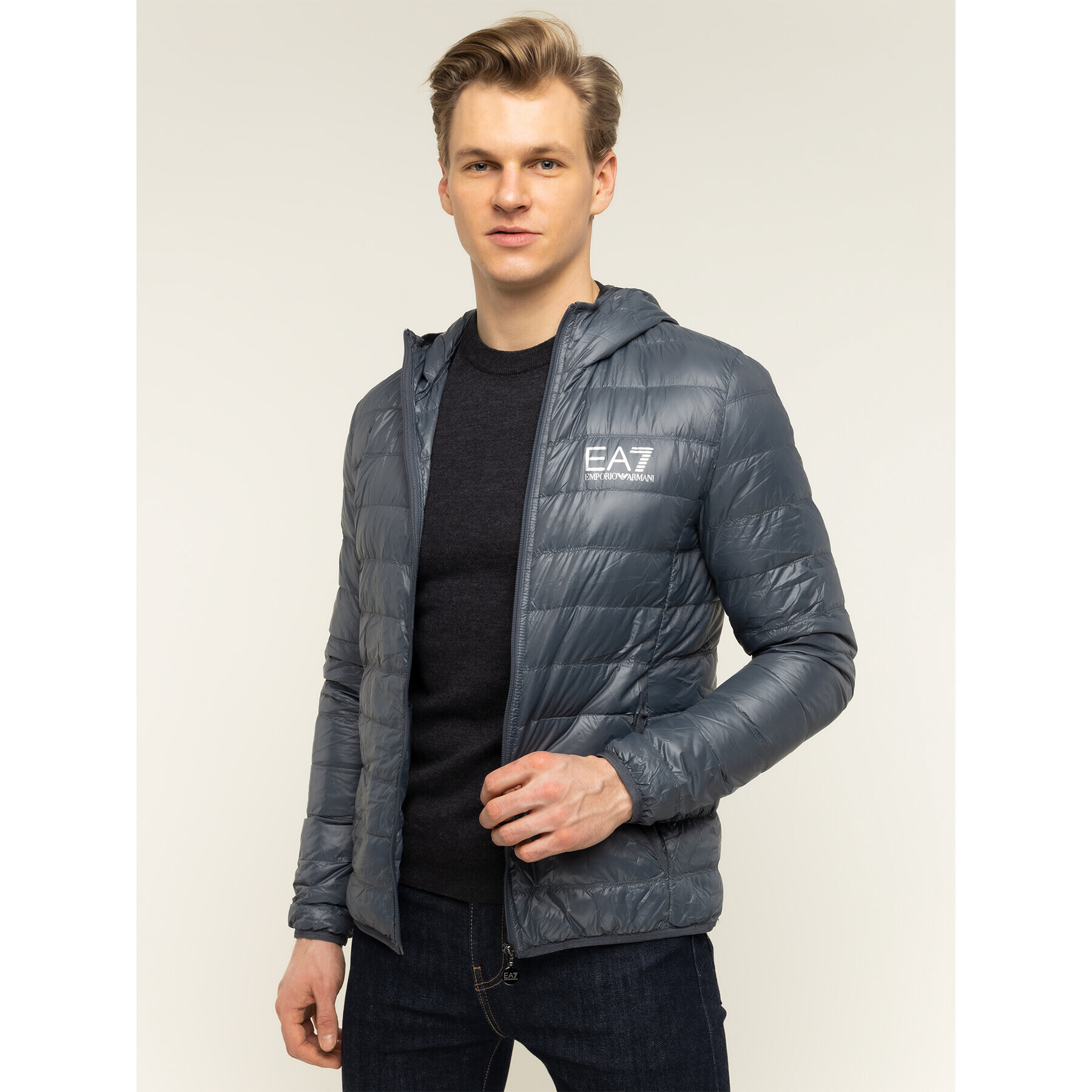 EA7 Emporio Armani Пухено яке 8NPB02 PN29Z 1977 Сив Regular Fit - Pepit.bg