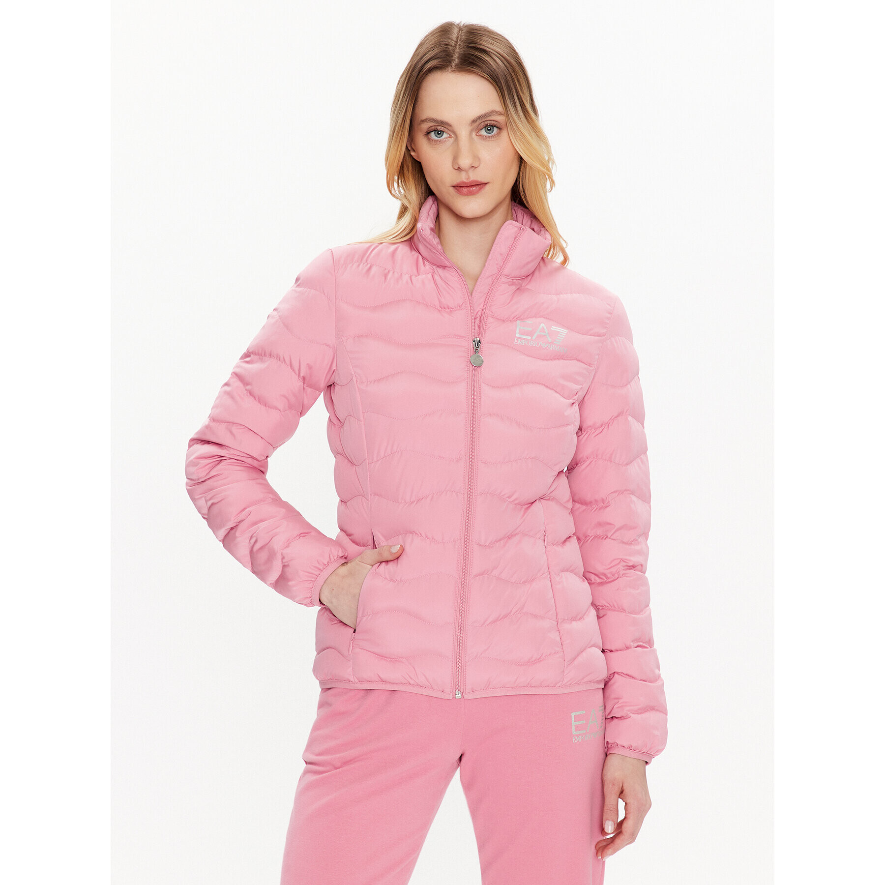 EA7 Emporio Armani Пухено яке 8NTB21 TNF8Z 0412 Розов Regular Fit - Pepit.bg