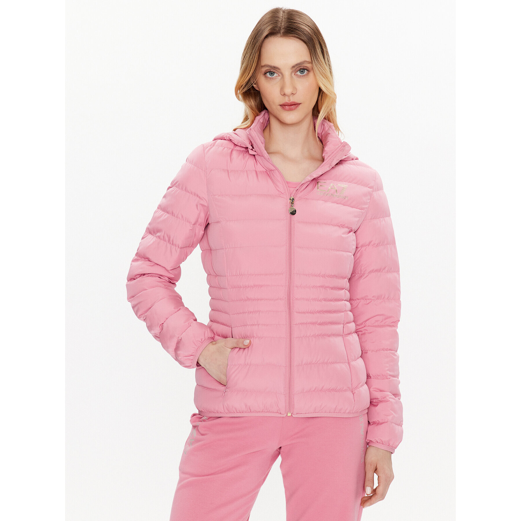 EA7 Emporio Armani Пухено яке 8NTB23 TNF8Z 1428 Розов Regular Fit - Pepit.bg