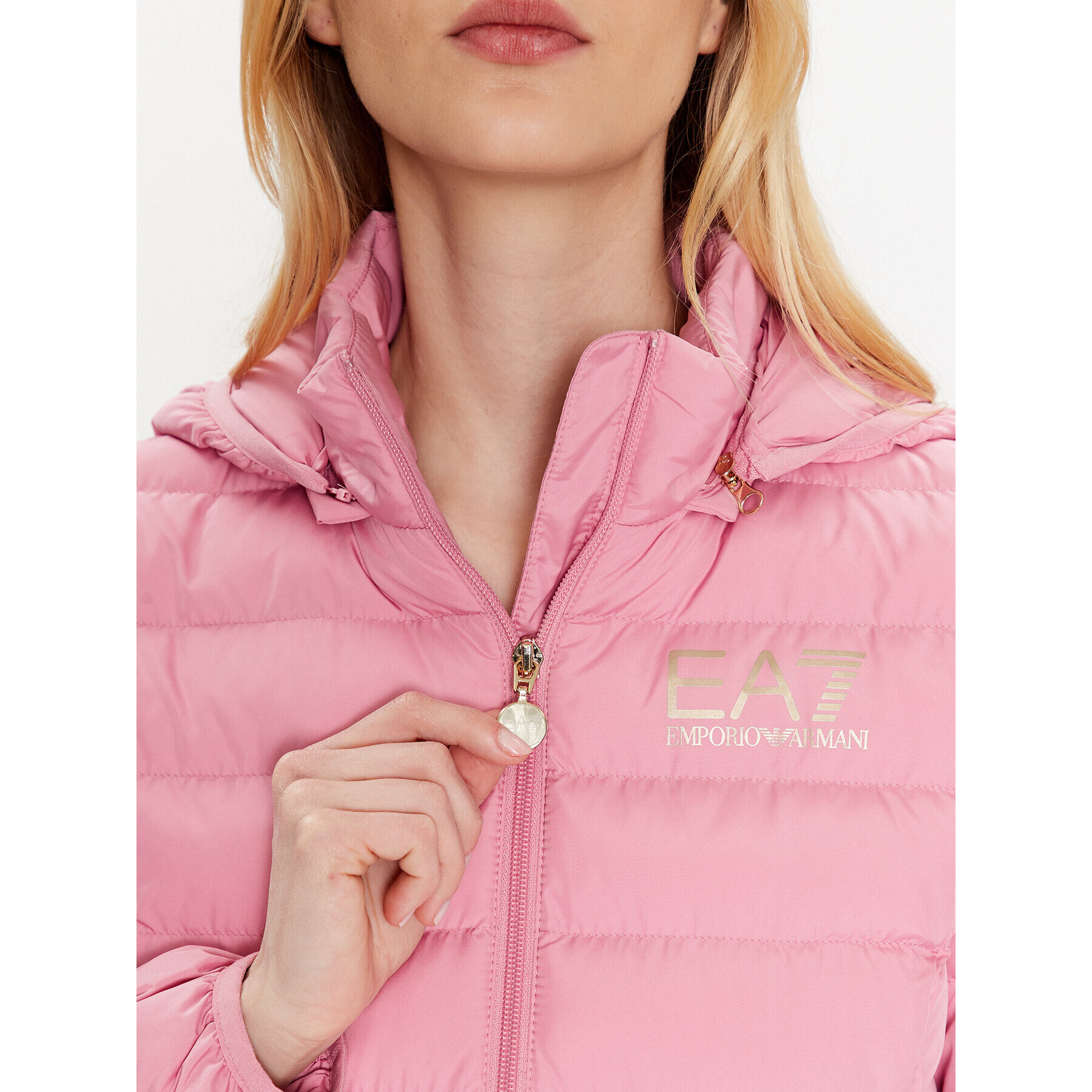 EA7 Emporio Armani Пухено яке 8NTB23 TNF8Z 1428 Розов Regular Fit - Pepit.bg