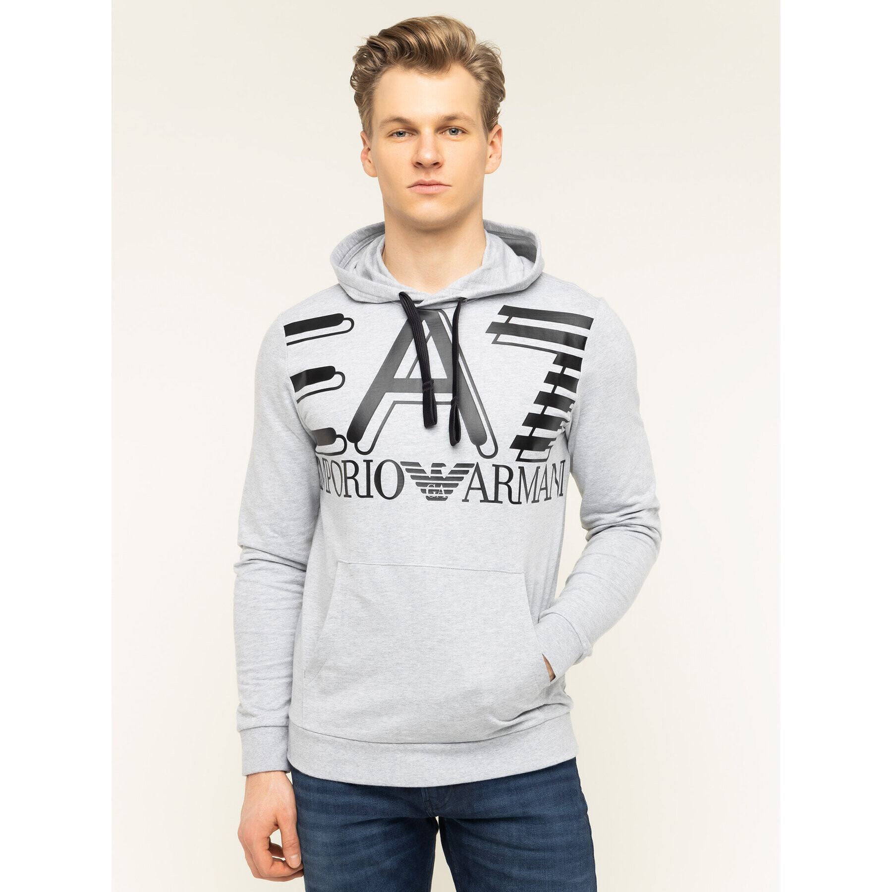 EA7 Emporio Armani Суитшърт 3HPM28 PJ05Z 3904 Сив Regular Fit - Pepit.bg