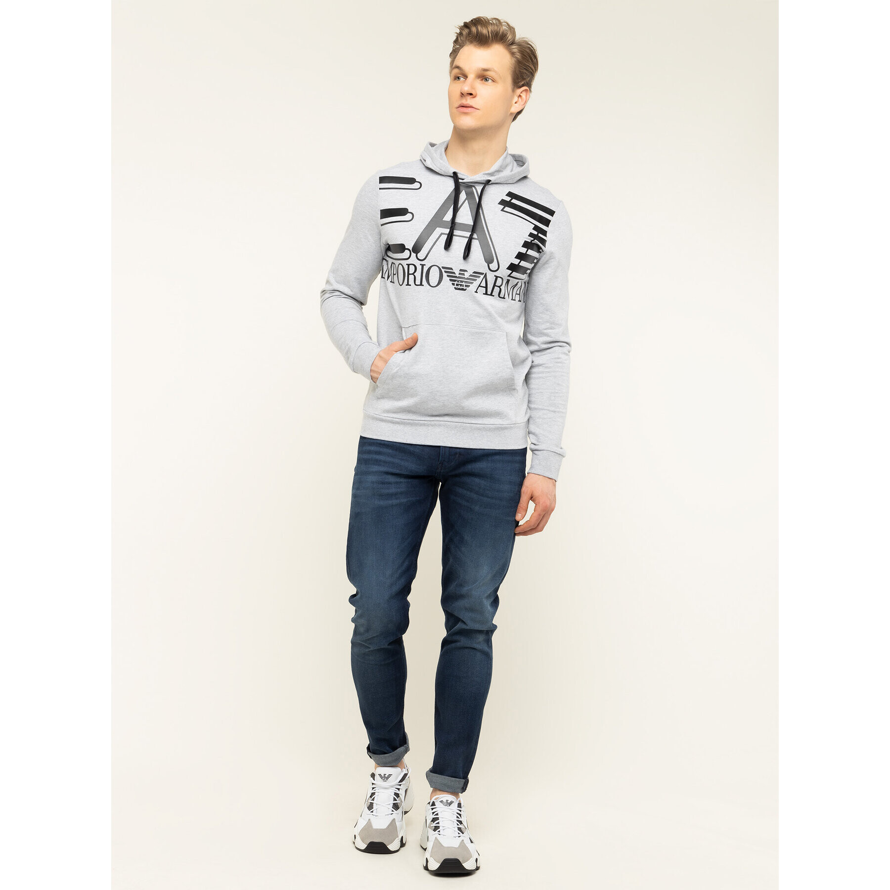 EA7 Emporio Armani Суитшърт 3HPM28 PJ05Z 3904 Сив Regular Fit - Pepit.bg