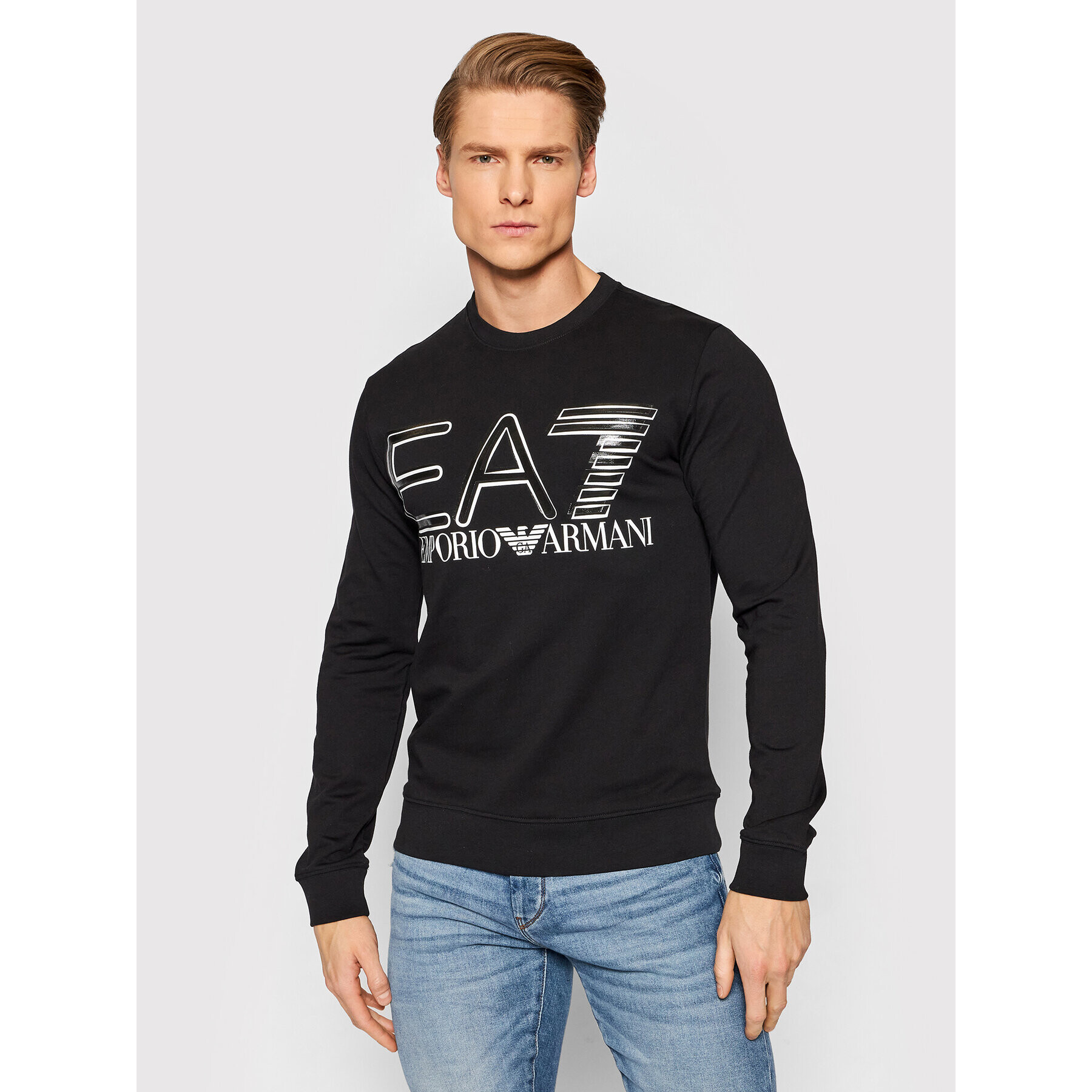 EA7 Emporio Armani Суитшърт 3LPM44 PJFGZ 1200 Черен Regular Fit - Pepit.bg