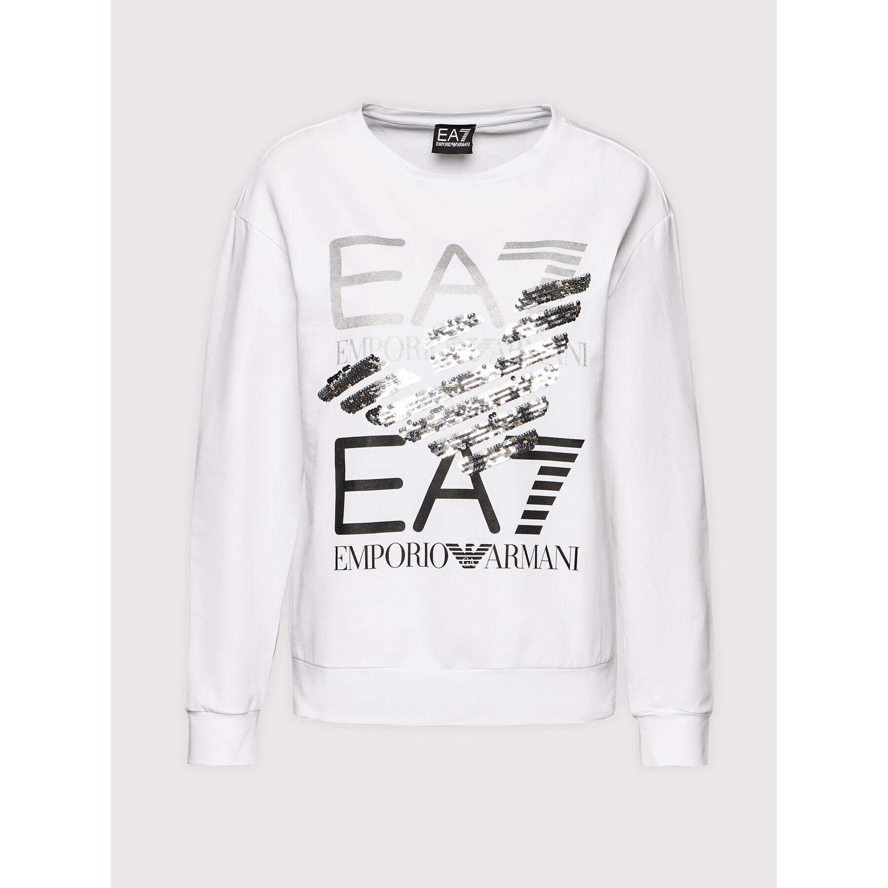 EA7 Emporio Armani Суитшърт 3LTM41 TJFRZ 1100 Бял Regular Fit - Pepit.bg