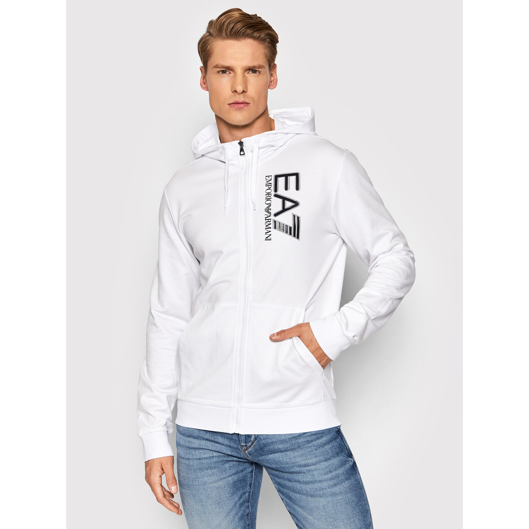 EA7 Emporio Armani Суитшърт 6KPM53 PJ05Z 1100 Бял Regular Fit - Pepit.bg