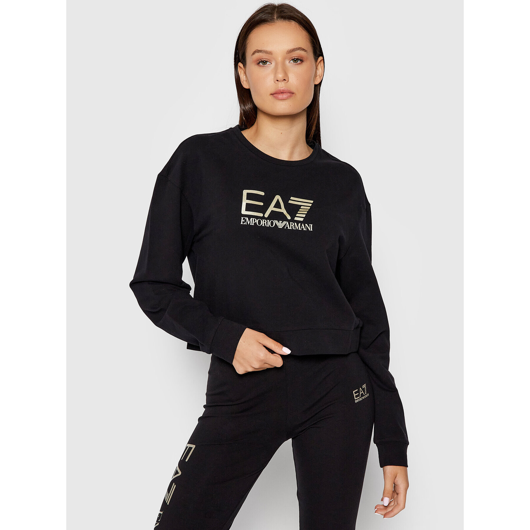 EA7 Emporio Armani Суитшърт 6KTM07 TJCQZ 0200 Черен Regular Fit - Pepit.bg