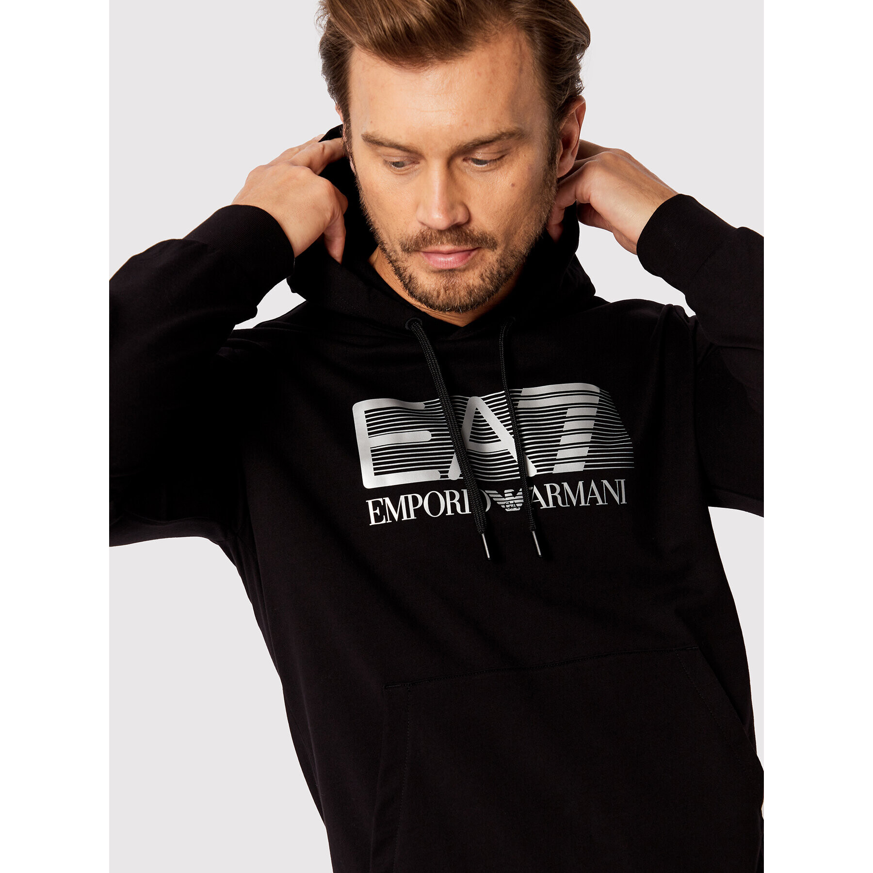 EA7 Emporio Armani Суитшърт 6LPM62 PJ05Z 0200 Черен Regular Fit - Pepit.bg