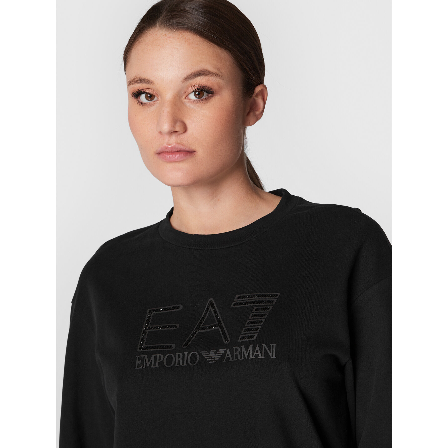 EA7 Emporio Armani Суитшърт 6LTM40 TJJXZ 1200 Черен Relaxed Fit - Pepit.bg