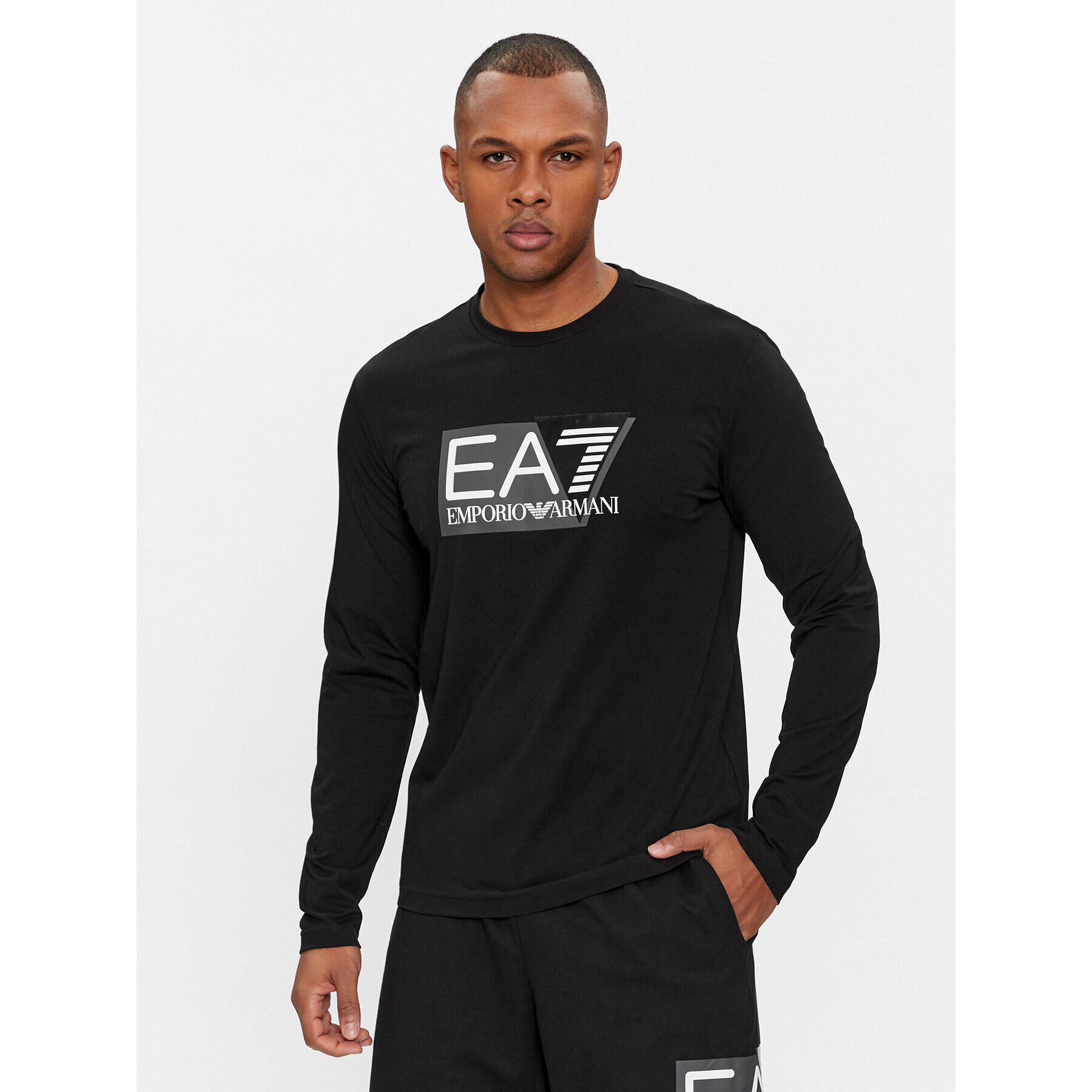 EA7 Emporio Armani Тениска с дълъг ръкав 3DPT64 PJ03Z 1200 Черен Regular Fit - Pepit.bg