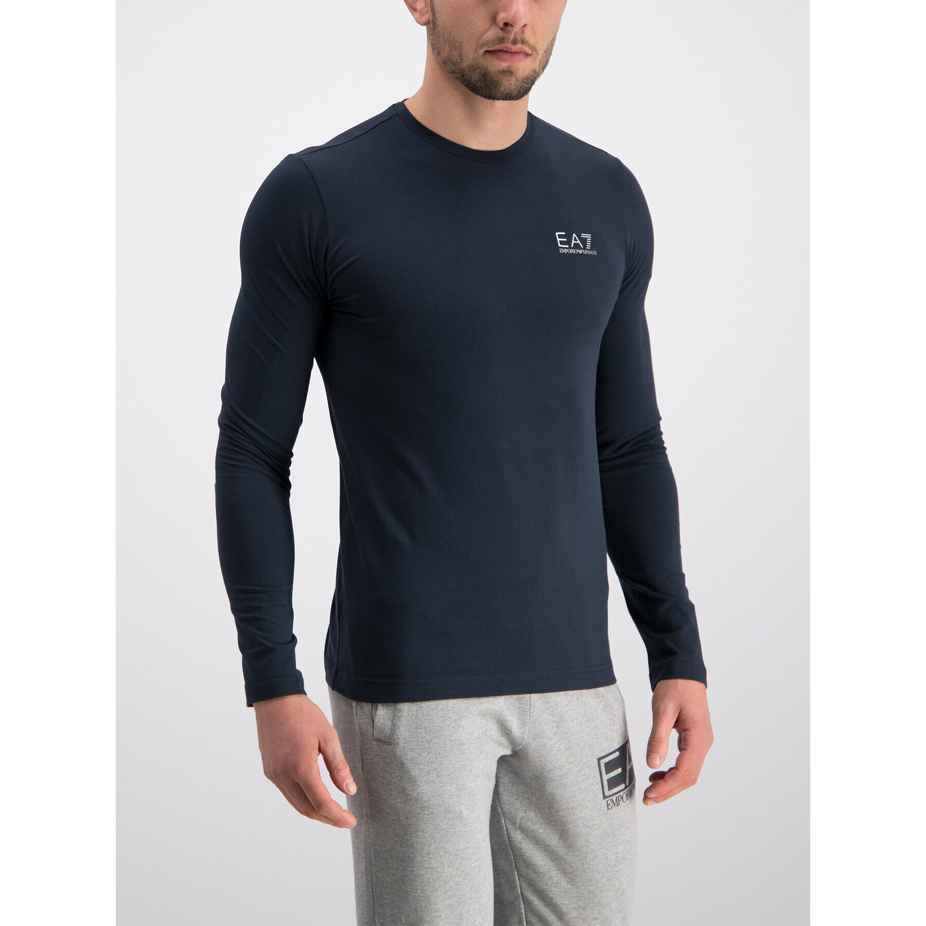 EA7 Emporio Armani Тениска с дълъг ръкав 3GPT55 PJM5Z 0578 Тъмносин Slim Fit - Pepit.bg