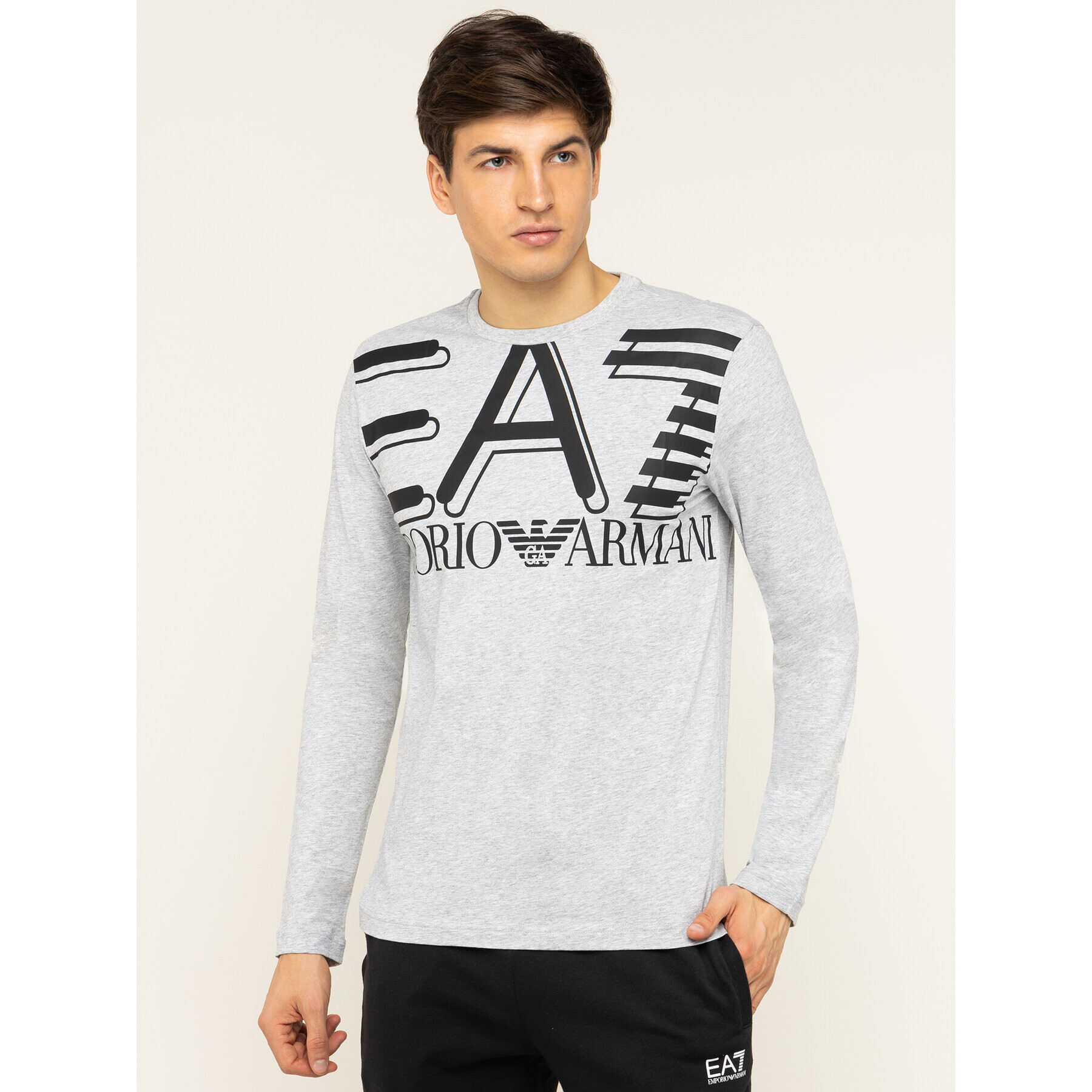 EA7 Emporio Armani Тениска с дълъг ръкав 3HPT11 PJ02Z 3904 Сив Regular Fit - Pepit.bg