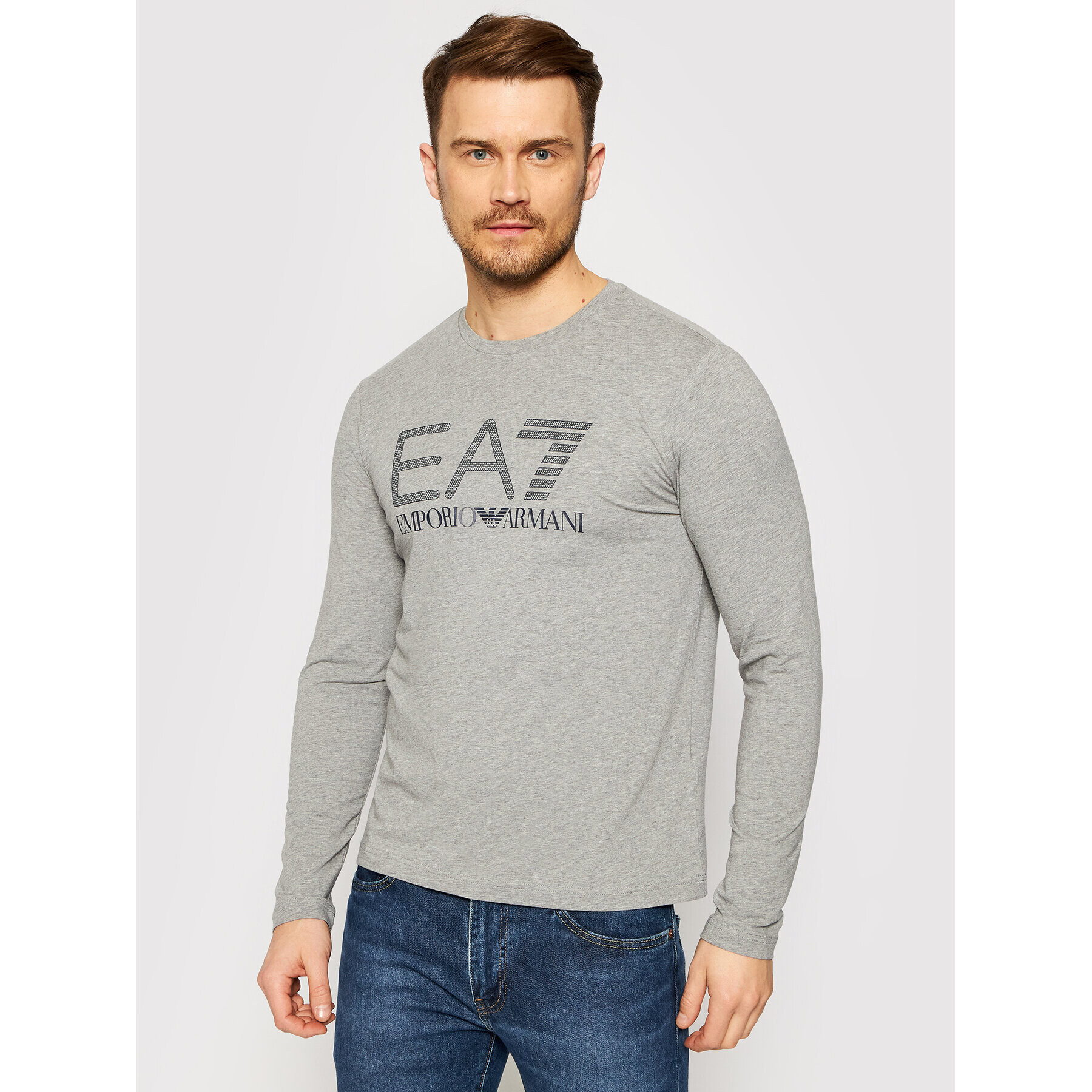 EA7 Emporio Armani Тениска с дълъг ръкав 3KPT64 PJ03Z 3905 Сив Regular Fit - Pepit.bg