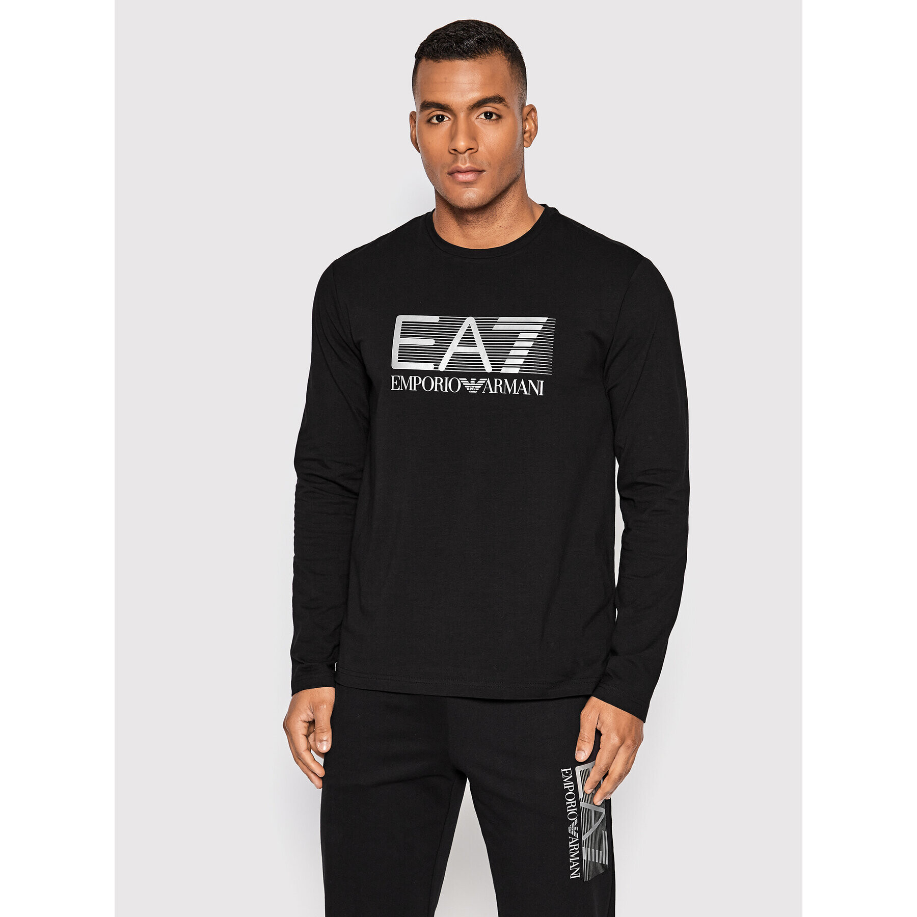 EA7 Emporio Armani Тениска с дълъг ръкав 6LPT64 PJ03Z 0200 Черен Regular Fit - Pepit.bg