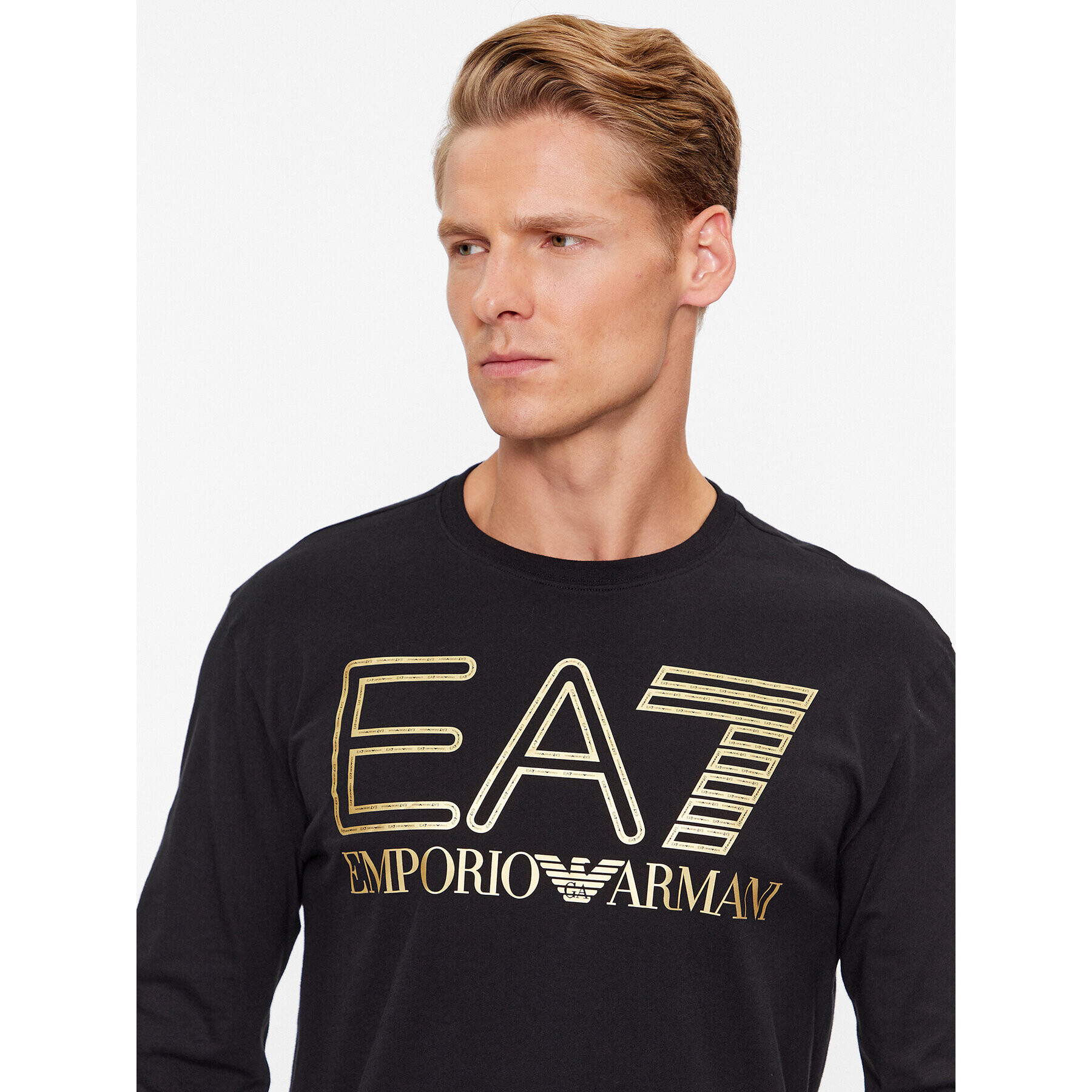 EA7 Emporio Armani Тениска с дълъг ръкав 6RPT04 PJFFZ 0208 Черен Regular Fit - Pepit.bg