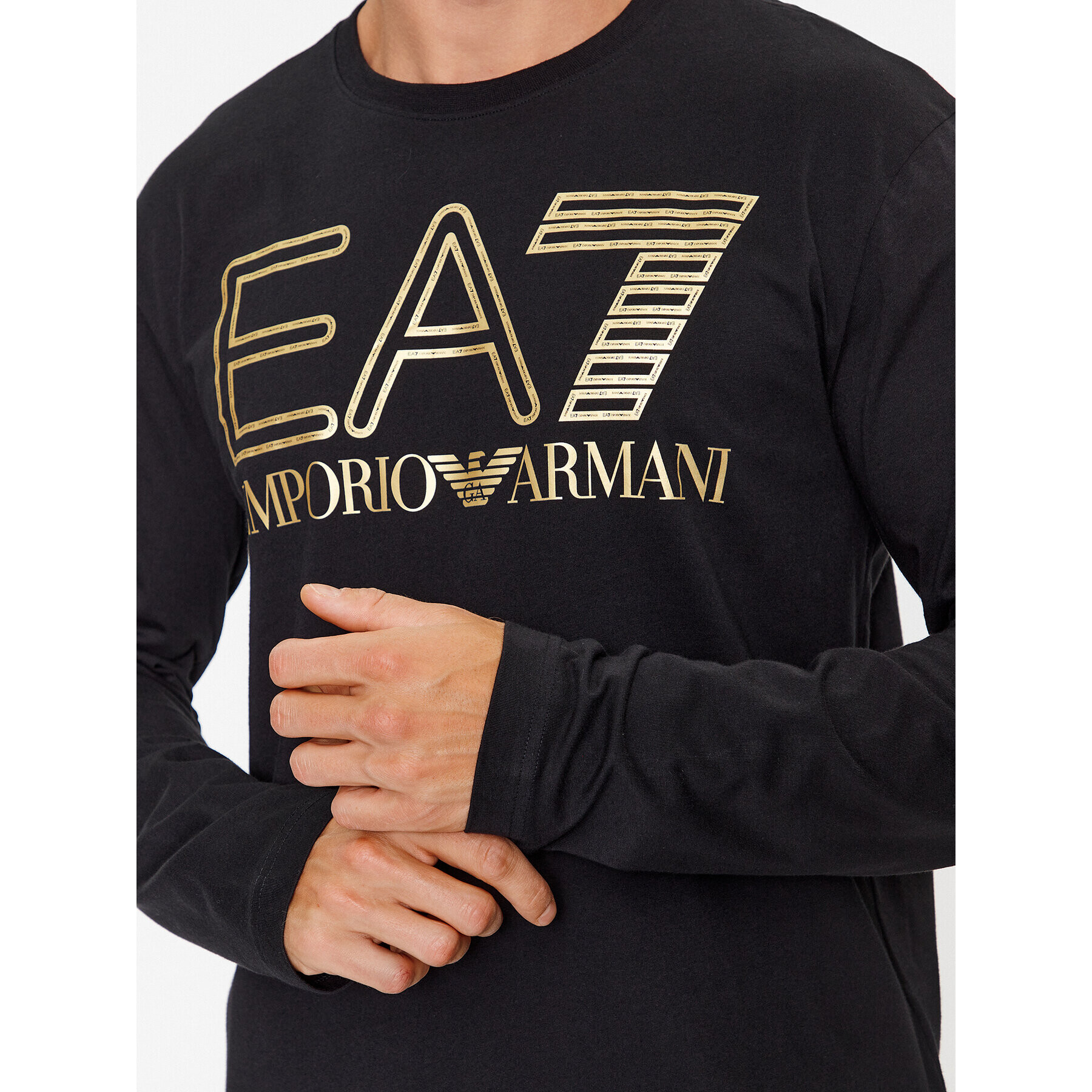 EA7 Emporio Armani Тениска с дълъг ръкав 6RPT04 PJFFZ 0208 Черен Regular Fit - Pepit.bg