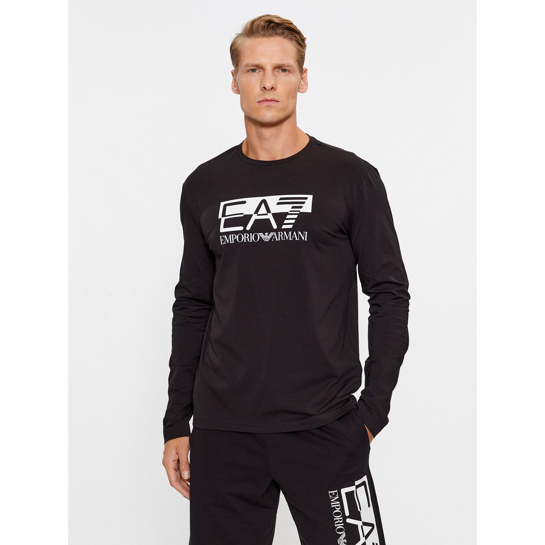 EA7 Emporio Armani Тениска с дълъг ръкав 6RPT64 PJ03Z 0200 Черен Regular Fit - Pepit.bg