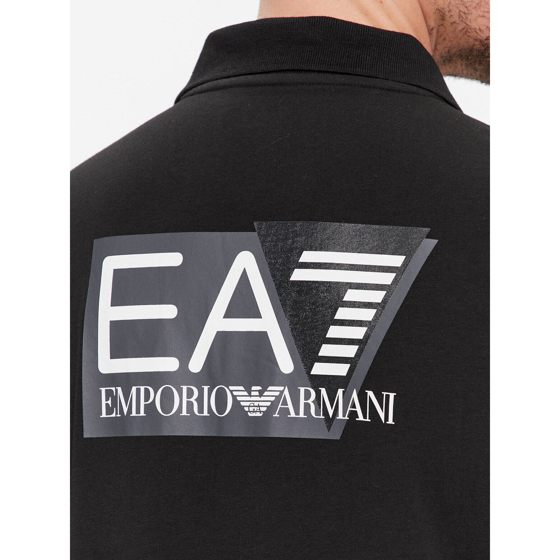 EA7 Emporio Armani Тениска с яка и копчета 3DPF16 PJ03Z 1200 Черен Regular Fit - Pepit.bg