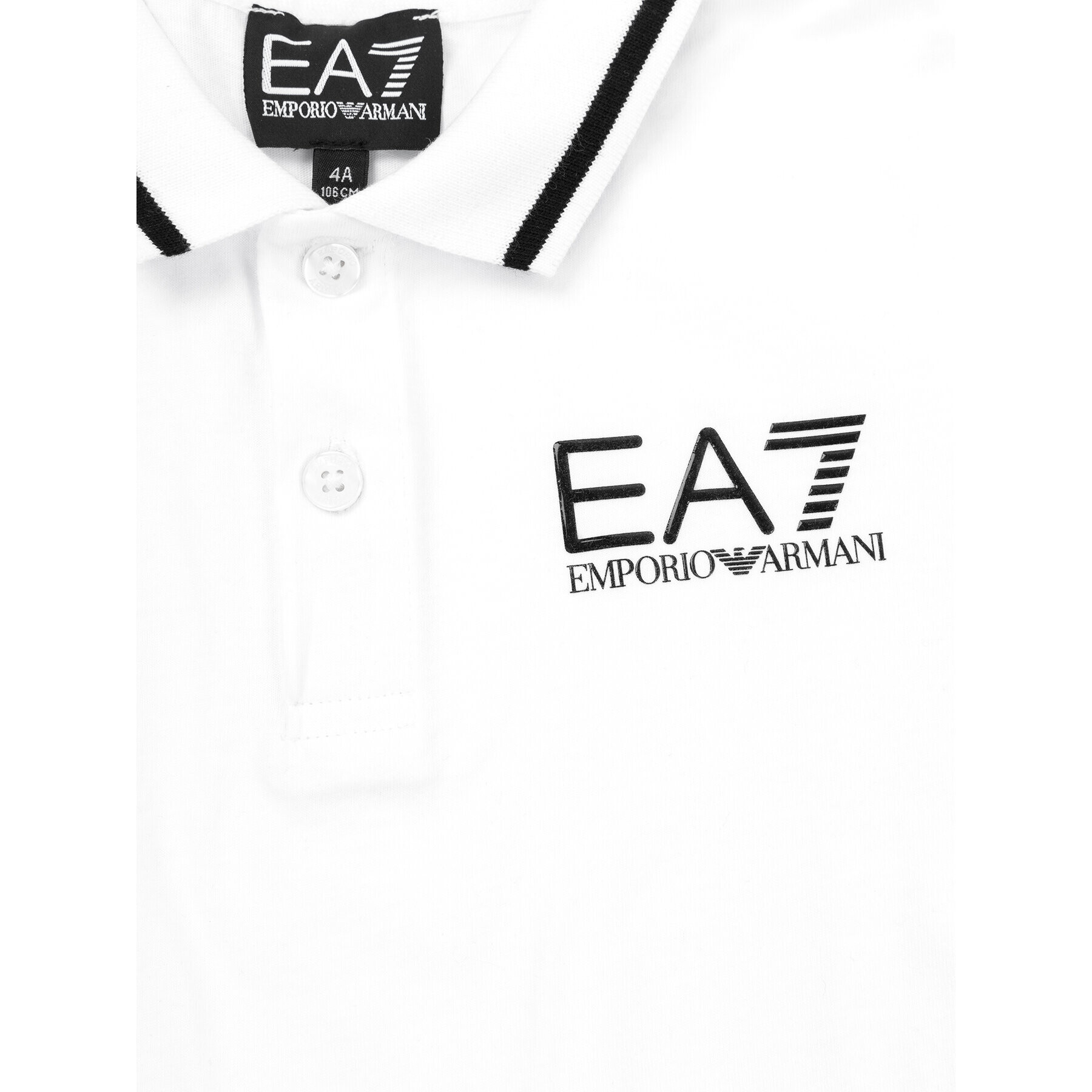 EA7 Emporio Armani Тениска с яка и копчета 3HBF51 BJ02Z 1100 Бял Regular Fit - Pepit.bg