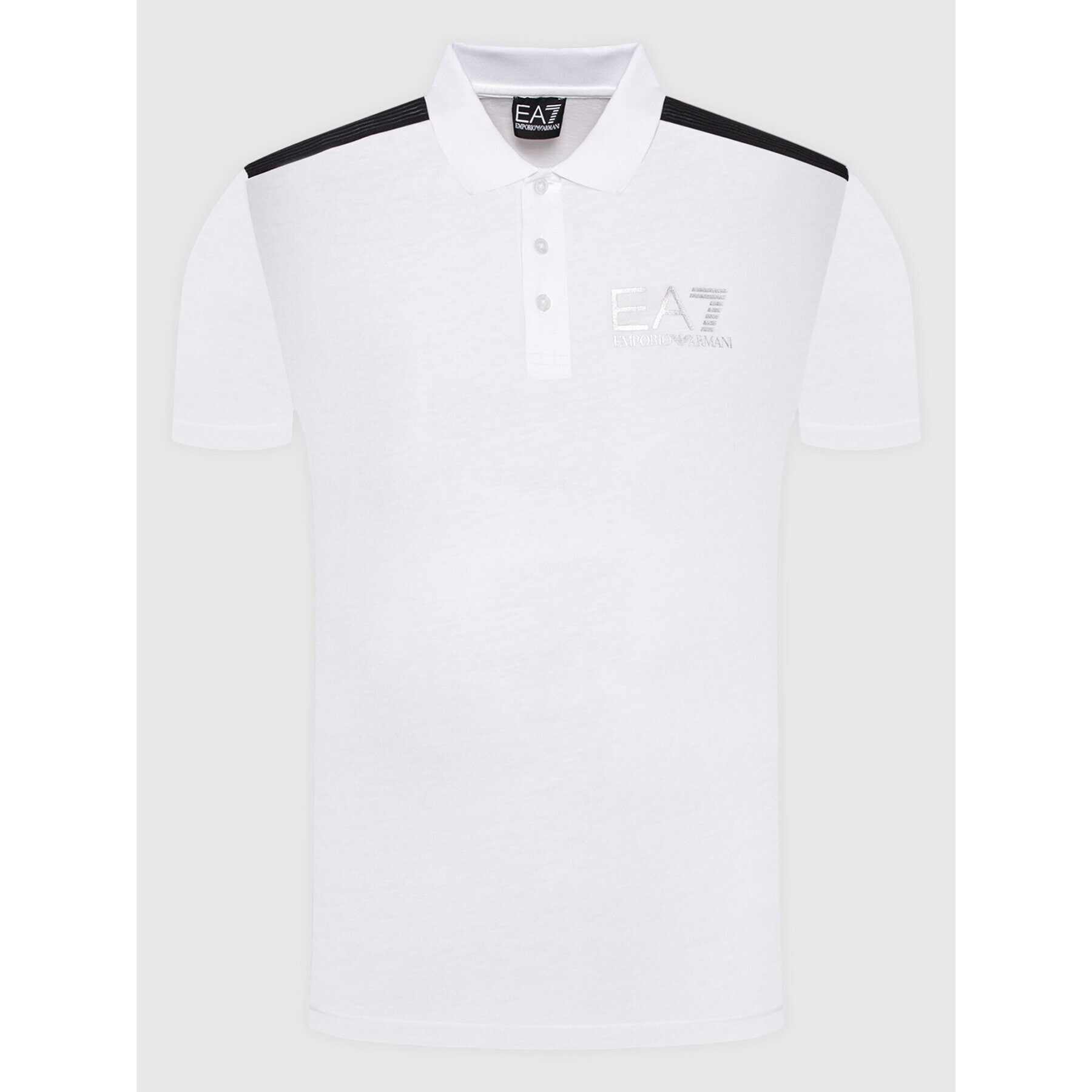 EA7 Emporio Armani Тениска с яка и копчета 3LPF21 PJ02Z 1100 Бял Slim Fit - Pepit.bg