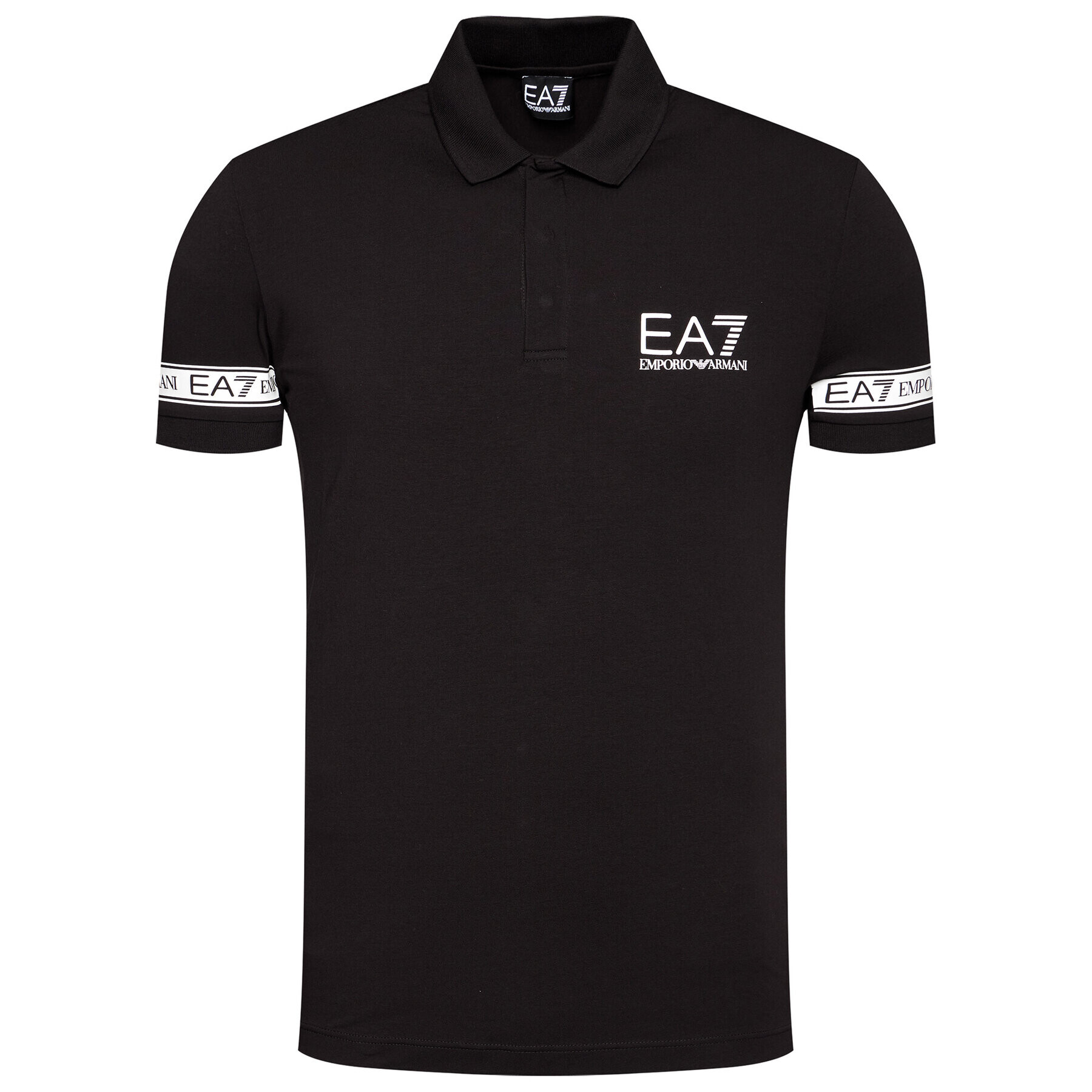 EA7 Emporio Armani Тениска с яка и копчета 3KPF04 PJ03Z 1200 Черен Regular Fit - Pepit.bg