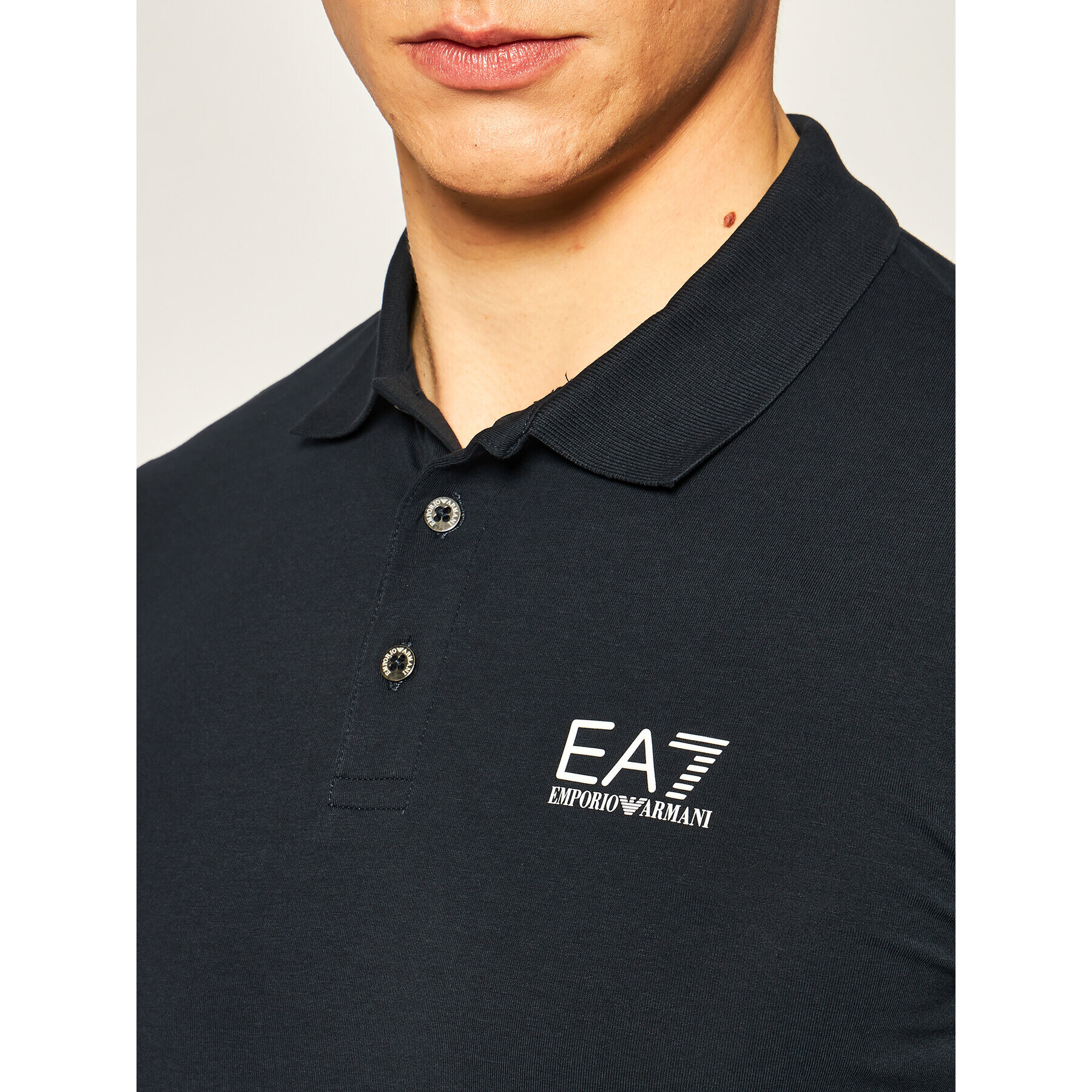 EA7 Emporio Armani Тениска с яка и копчета 8NPF05 PJM5Z 1578 Тъмносин Regular Fit - Pepit.bg