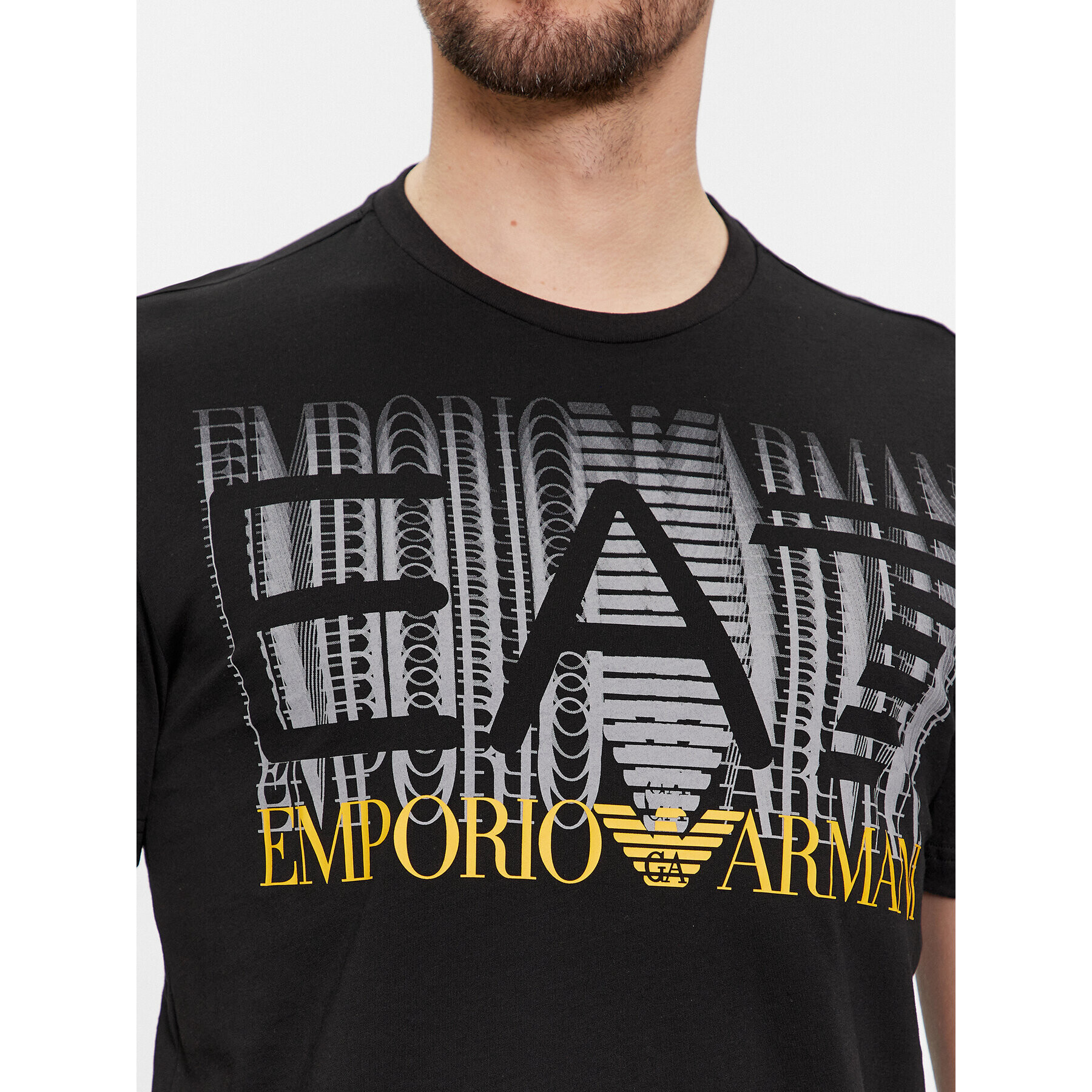 EA7 Emporio Armani Тишърт 3DPT44 PJ02Z 1200 Черен Regular Fit - Pepit.bg